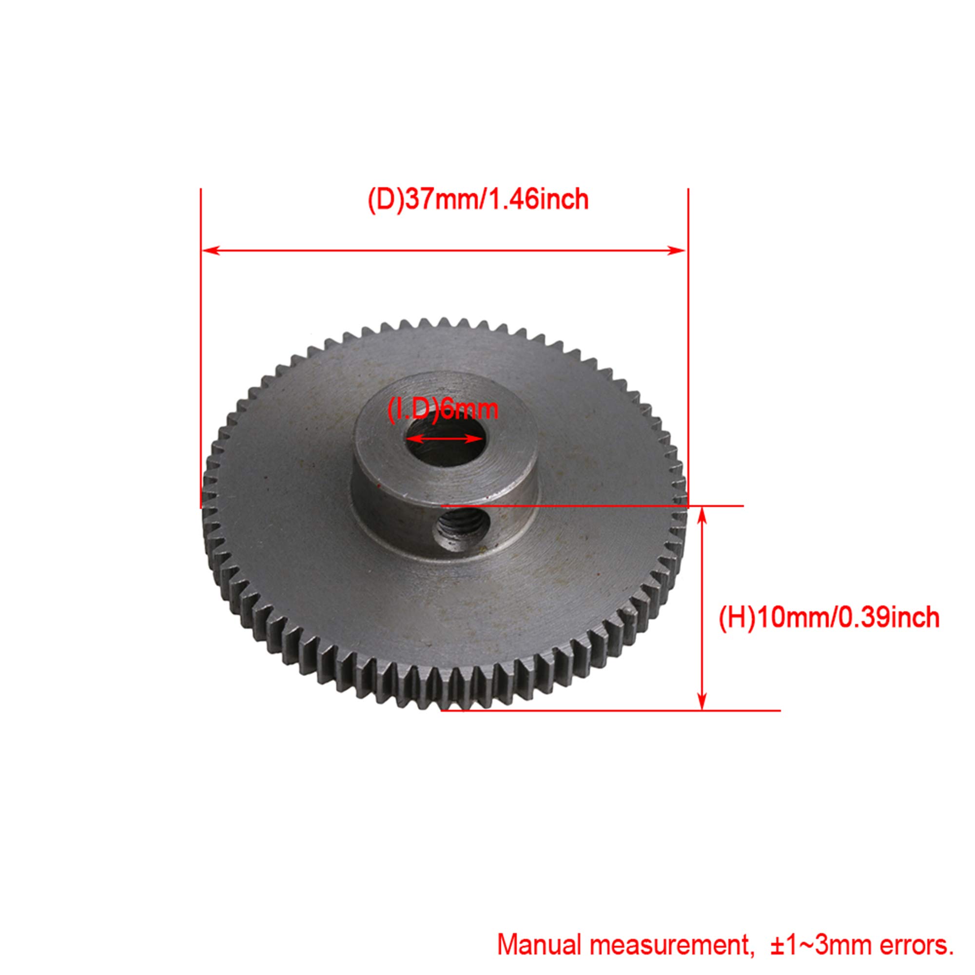 CNBTR 72T Steel Pinion Gear 6mm Bore 0.5 Module Spur Gear - High Precision Small DIY Gear for RC Cars, Robotics, 3D Printers & Mechanical Projects