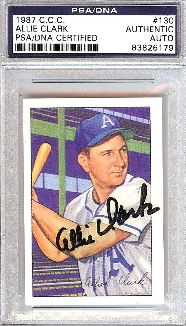 Allie Clark Autographed 1952 Bowman Reprints Baseball Card #130 - Philadelphia Athletics - PSA/DNA Certified #83826179 - Perfect for Sports Memorabilia Collectors and Vintage Baseball Fans