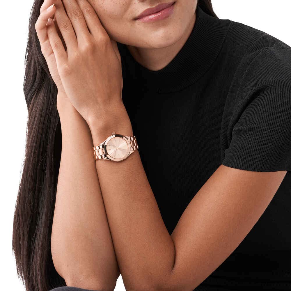 Michael Kors Slim Runway Women's Watch - Stainless Steel Bracelet, Gold-Tone, Water Resistant, Fashion Watch for Women | Perfect for Office, Date Night & Special Occasions