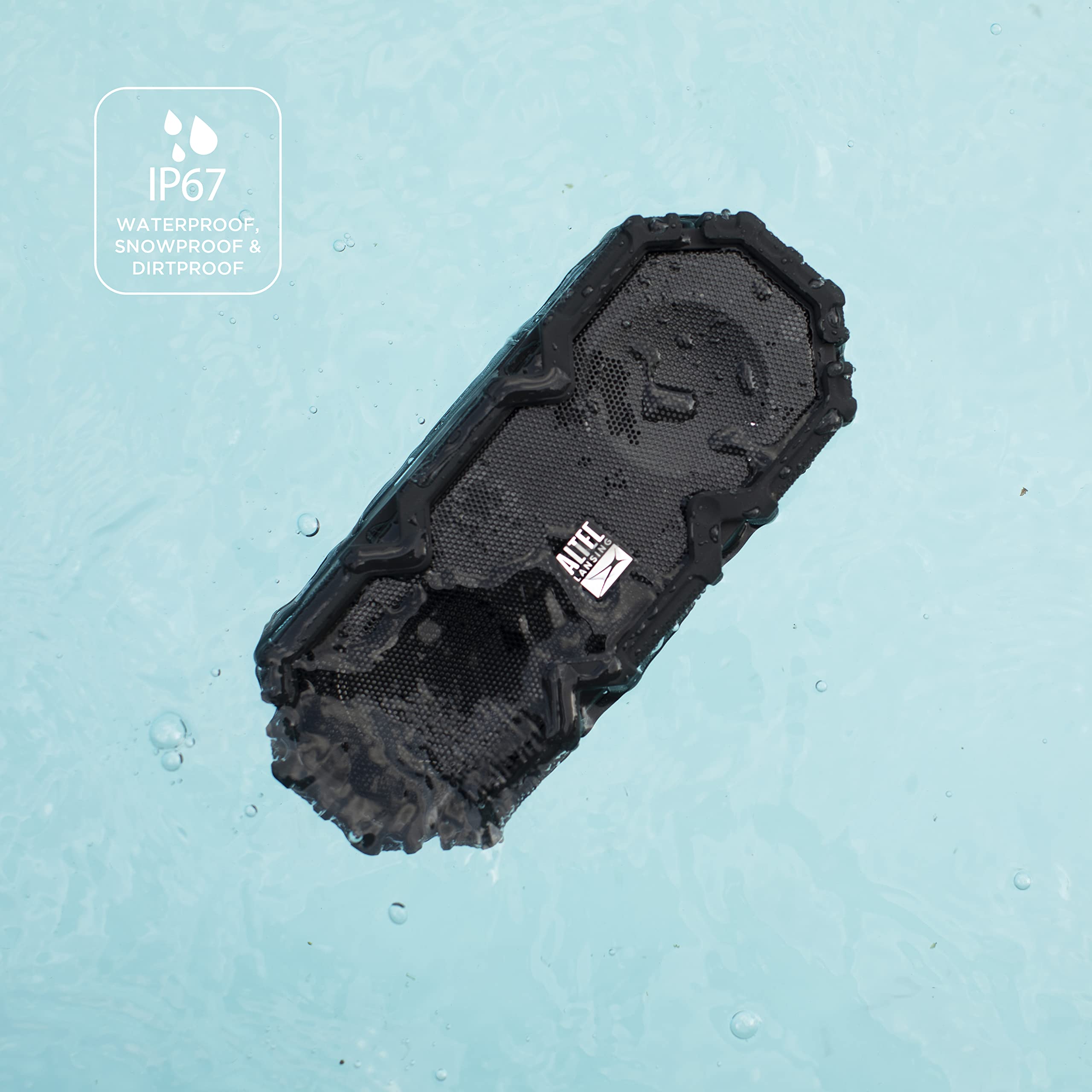 Altec Lansing x Realtree® IMW580 Rugged Bluetooth Speaker with Qi Wireless Charging | 20-Hour Battery Life | IP67 Waterproof | Heavy-Duty Design | LED Lights | 100ft Wireless Range | Voice Assistant | Perfect for Camping, Hiking & Outdoor Adventures