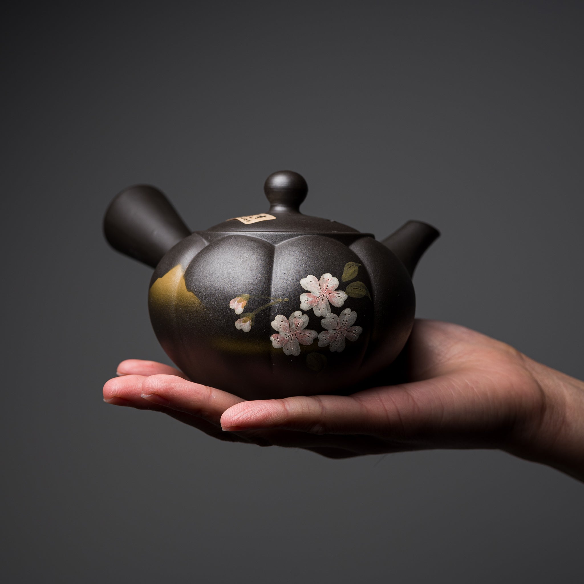 Premium Tokoname Japanese Teapot 230ml - Handcrafted Sakura Petal Design Ceramic Kyusu for Green Tea - Perfect for Tea Ceremonies, Home Brewing & Gifts