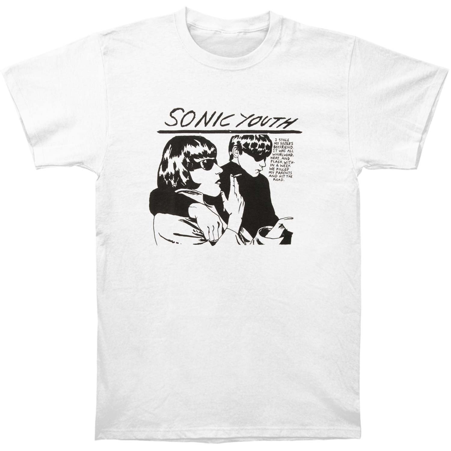 Sonic Youth Men's White Goo Graphic T-Shirt | Vintage Band Tee | 100% Cotton | Perfect for Concerts & Casual Wear