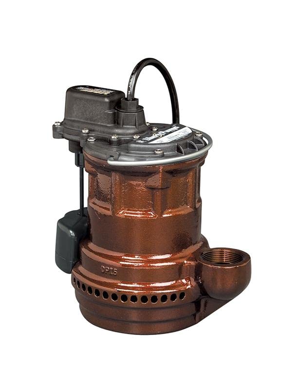 1/4 HP Submersible Sump Pump with VMF Vertical Magnetic Float - Cast Iron Construction - 115V & 25' Quick-Connect Cord - Ideal for Basement Flooding, Crawl Space Drainage, and Water Removal