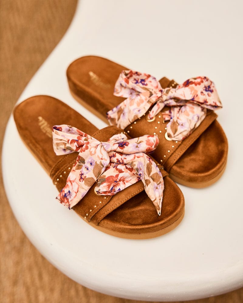 Dune Vegan Suede Slide Sandals for Women - Comfortable Summer Casual Shoes in Hazelnut Brown | Perfect for Beach, Poolside, and Lounge Wear