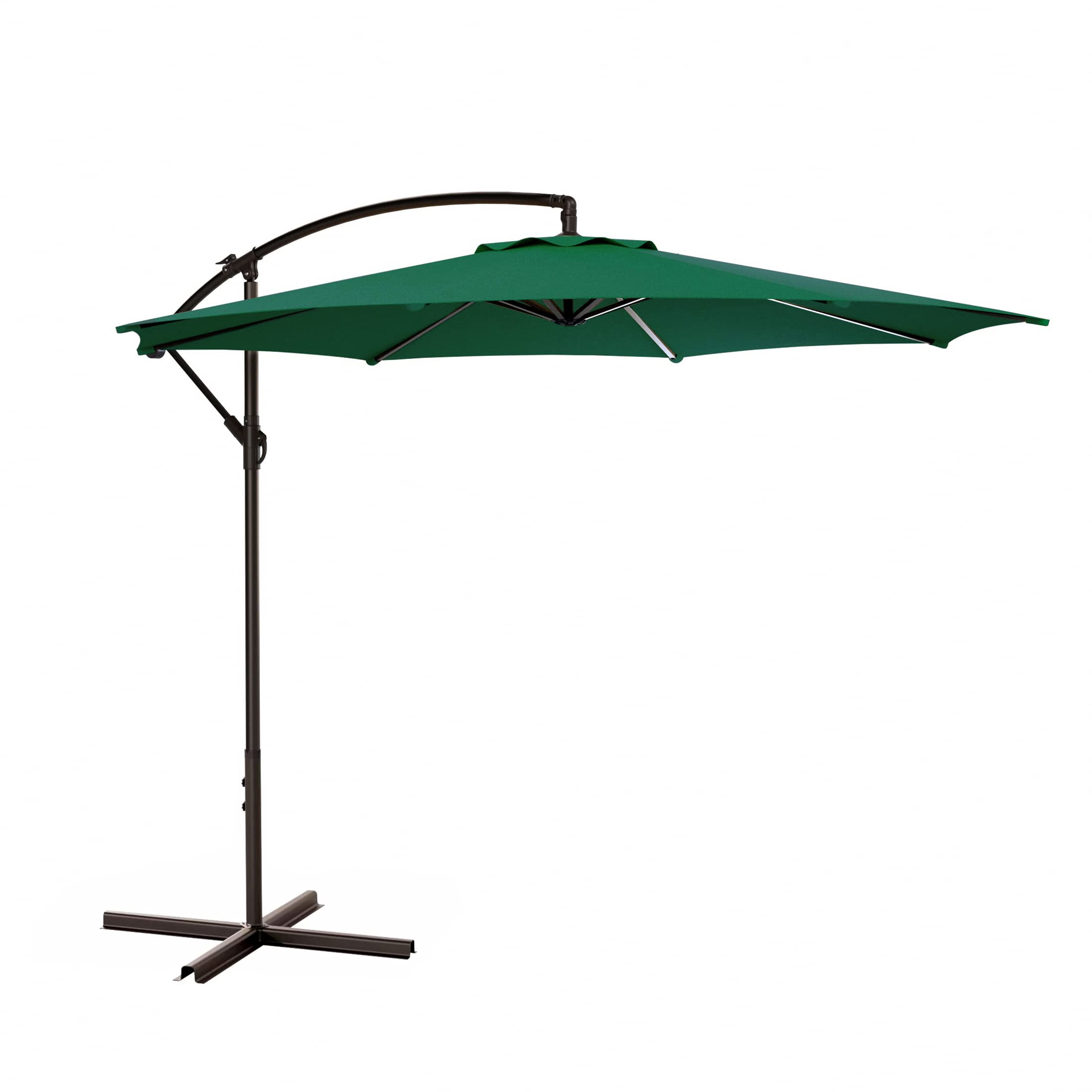 10ft Outdoor Patio Cantilever Umbrella with Stand - 2 Piece Hanging Shade Kit for Backyard, Poolside & Garden Relaxation | WO Home Furniture