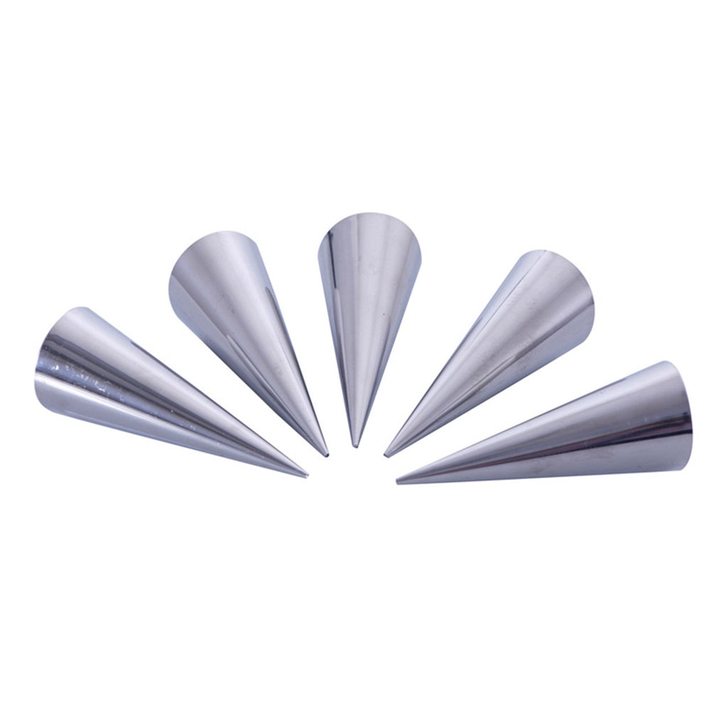 Avanti Premium Stainless Steel Cream Horn Molds - Set of 6 Professional Baking Tools for Pastry, Desserts & Churros - Perfect for Home Bakers and Professional Chefs