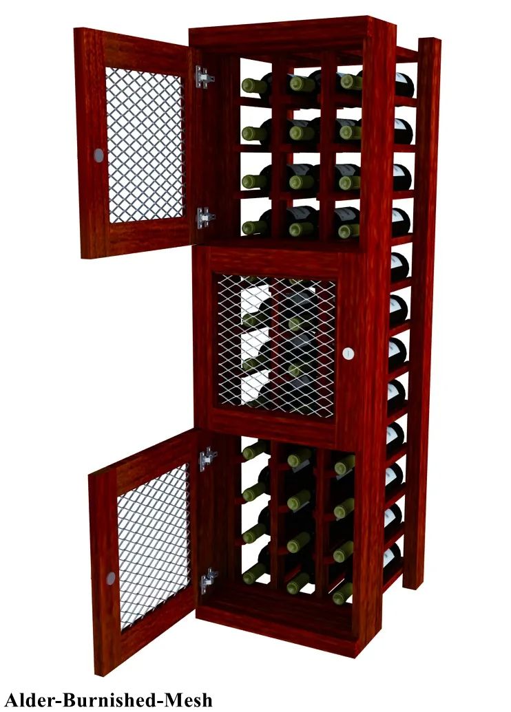 Vinostor Wine Lockers - 3 Locking Bins for Individual Bottles | 51 5/8 Inch Tall | Perfect for Home Cellars, Restaurants & Wine Collectors