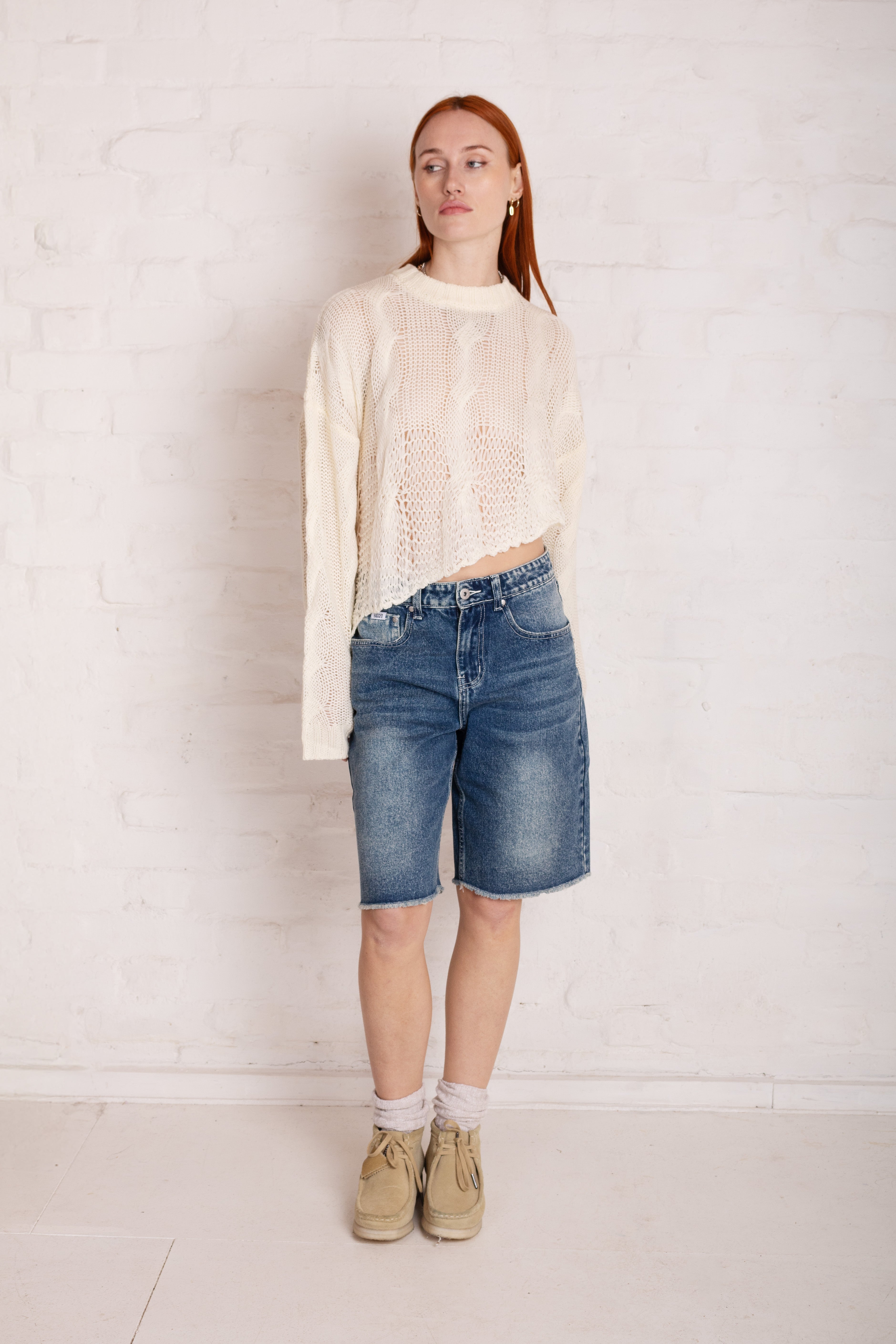 Vintage Washed Blue Denim Shorts for Women - High Waisted Distressed Jean Shorts | Perfect for Summer Outfits, Beach Vacations & Casual Wear