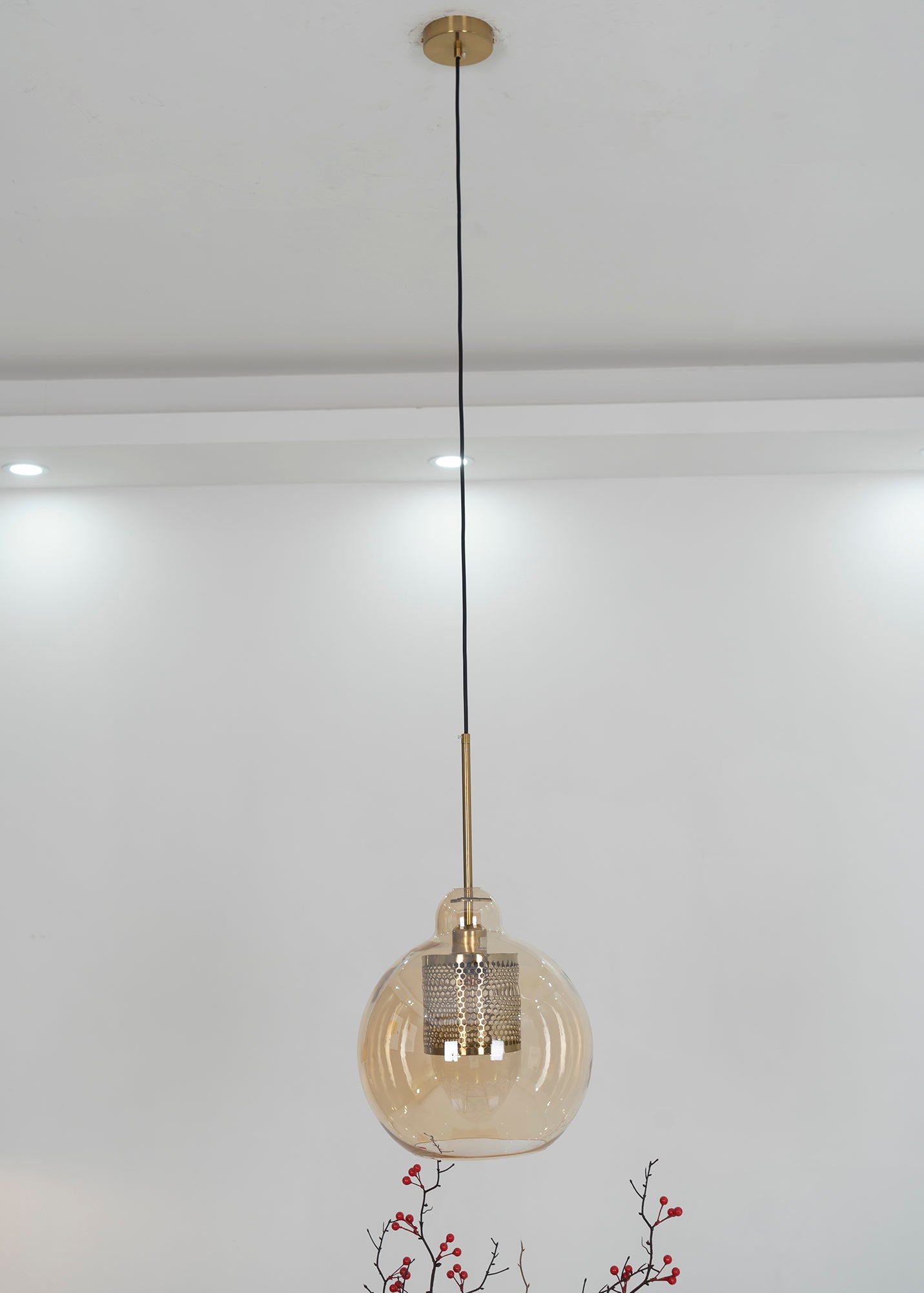Chiswick Glass Pendant Light - Modern Hanging Ceiling Lamp for Kitchen Island, Dining Room & Bedroom Lighting