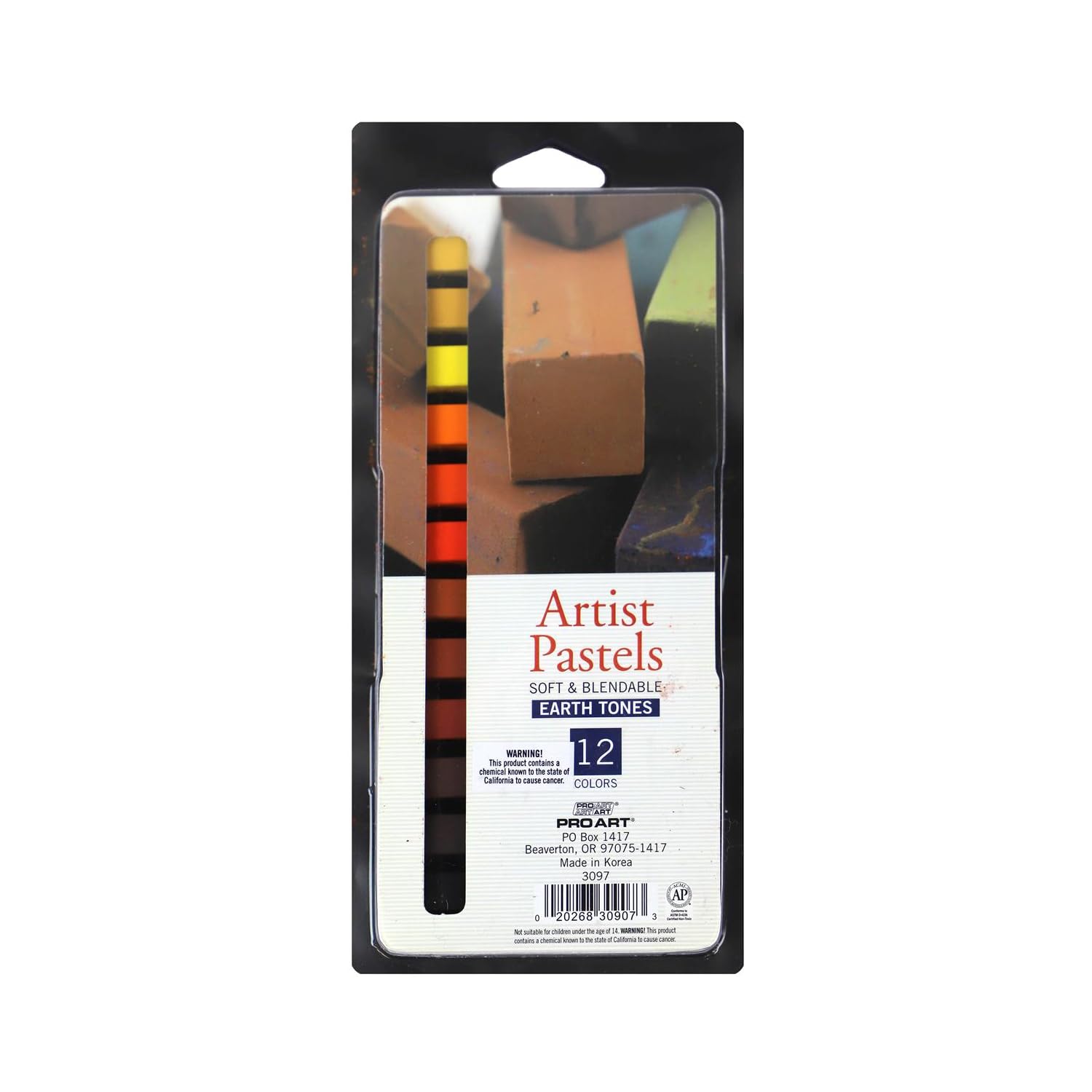 PRO ART Artist Pastels Square 12pc Earth Tones - Professional Soft Chalk Pastels for Drawing & Sketching - Premium Art Supplies for Beginners & Professionals - Perfect for Portraits, Landscapes & Mixed Media Art