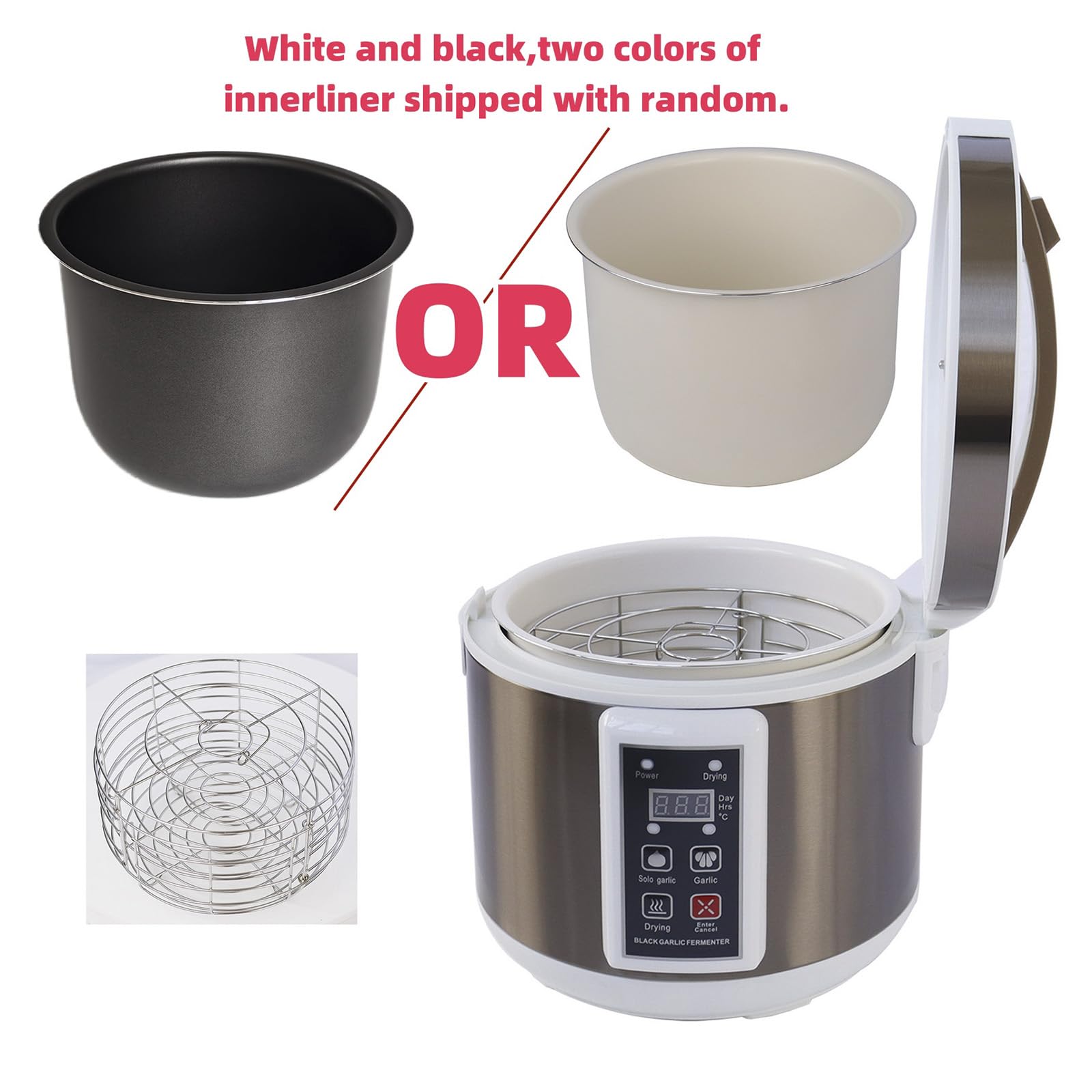 110V 6L Black Garlic Fermenter - Intelligent Fully Automatic Black Garlic Maker Machine with Fermentation Pot - DIY Home Kitchen Appliance for Healthy Cooking & Meal Prep