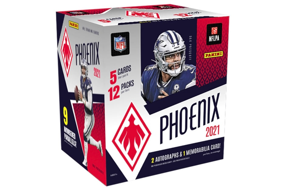 2021 Panini Phoenix Football Hobby Box - NFL Trading Cards Collection for Collectors & Investors - Perfect for Sports Memorabilia Enthusiasts and Fantasy Football Fans
