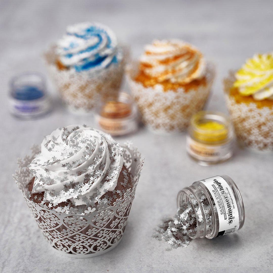 Christmas Candy Cane Edible Shimmer Flakes - 4 Pack Holiday Baking Decorations for Cookies, Cakes & Desserts - Perfect for Christmas Parties, Gift Giving & Festive Treats