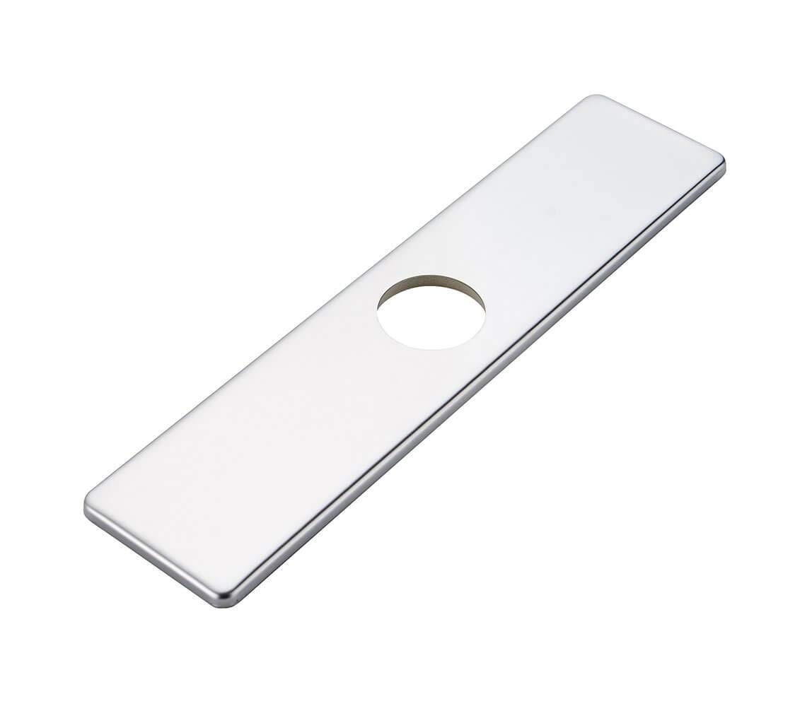 10 Inch Chrome Square 304 Stainless Steel Sink Faucet Base Plate - Hole Cover & Deck Plate Escutcheon for Kitchen or Bathroom - Perfect for Modern Home Renovation & DIY Plumbing Projects