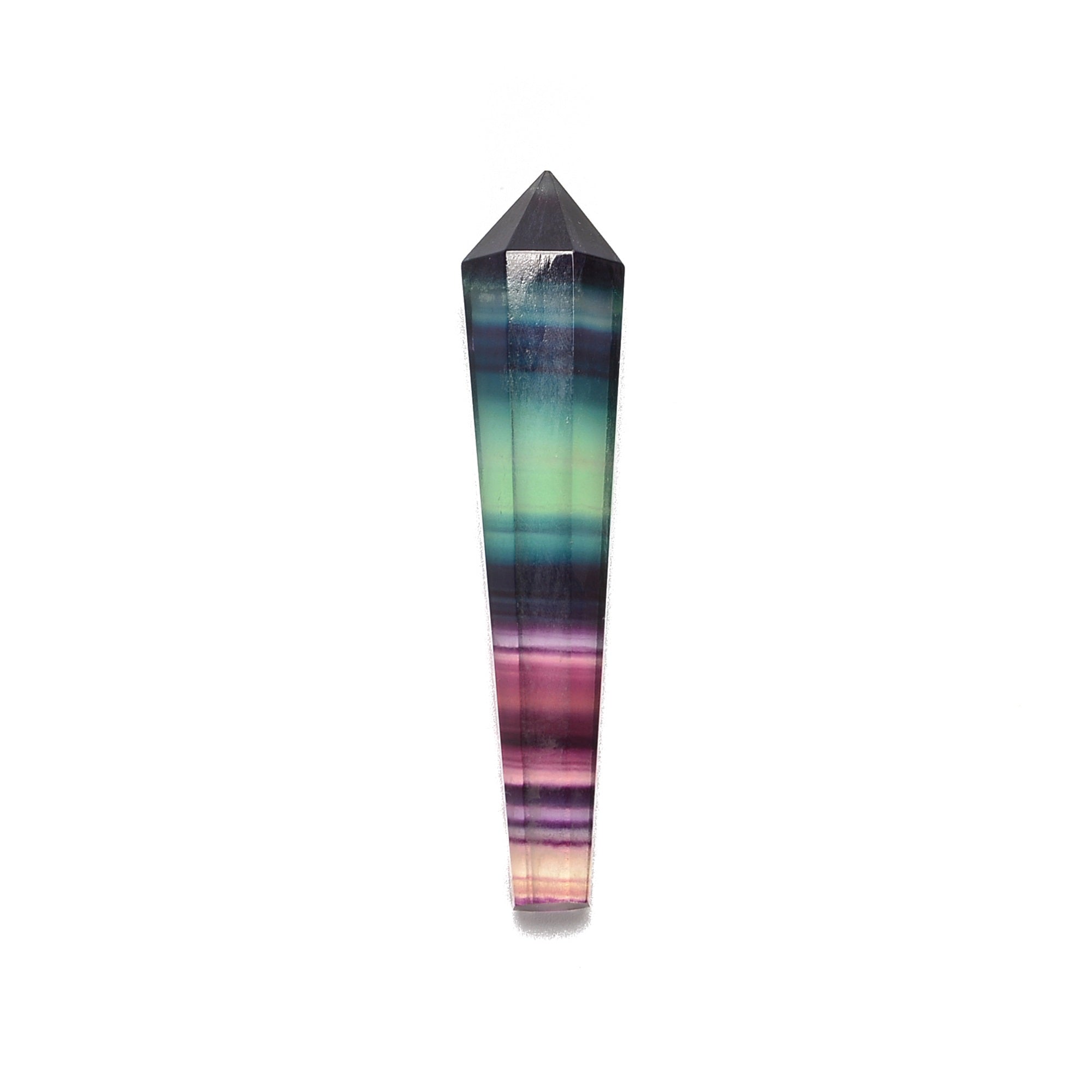 AAA Rainbow Fluorite Pendulum Point - 55-60mm Healing Crystal for Divination, Dowsing & Energy Work - Perfect for Reiki, Meditation & Spiritual Practices