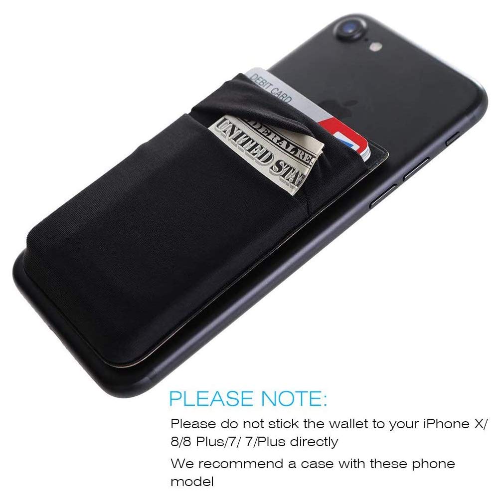 3M Adhesive Stick-On Phone Wallet for Credit Cards & ID – 3 Pack (Black, Black, Grey) – Slim Card Holder for iPhone, Samsung & Most Smartphones – Perfect for Travel, Work & Everyday Use