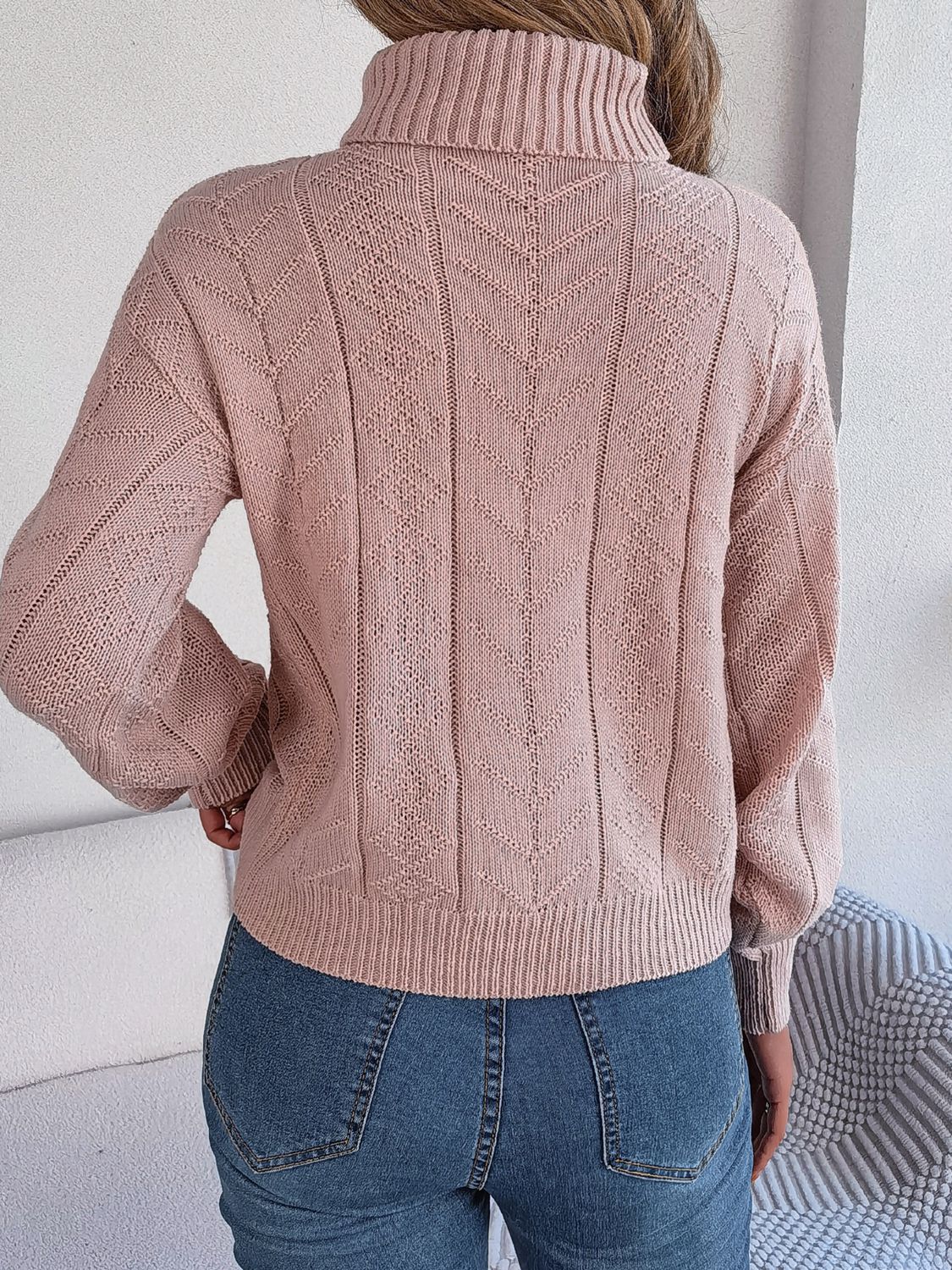 Chunky Cable Knit Turtleneck Sweater for Women - Soft Winter Wool Pullover - Cozy Christmas & Office Wear