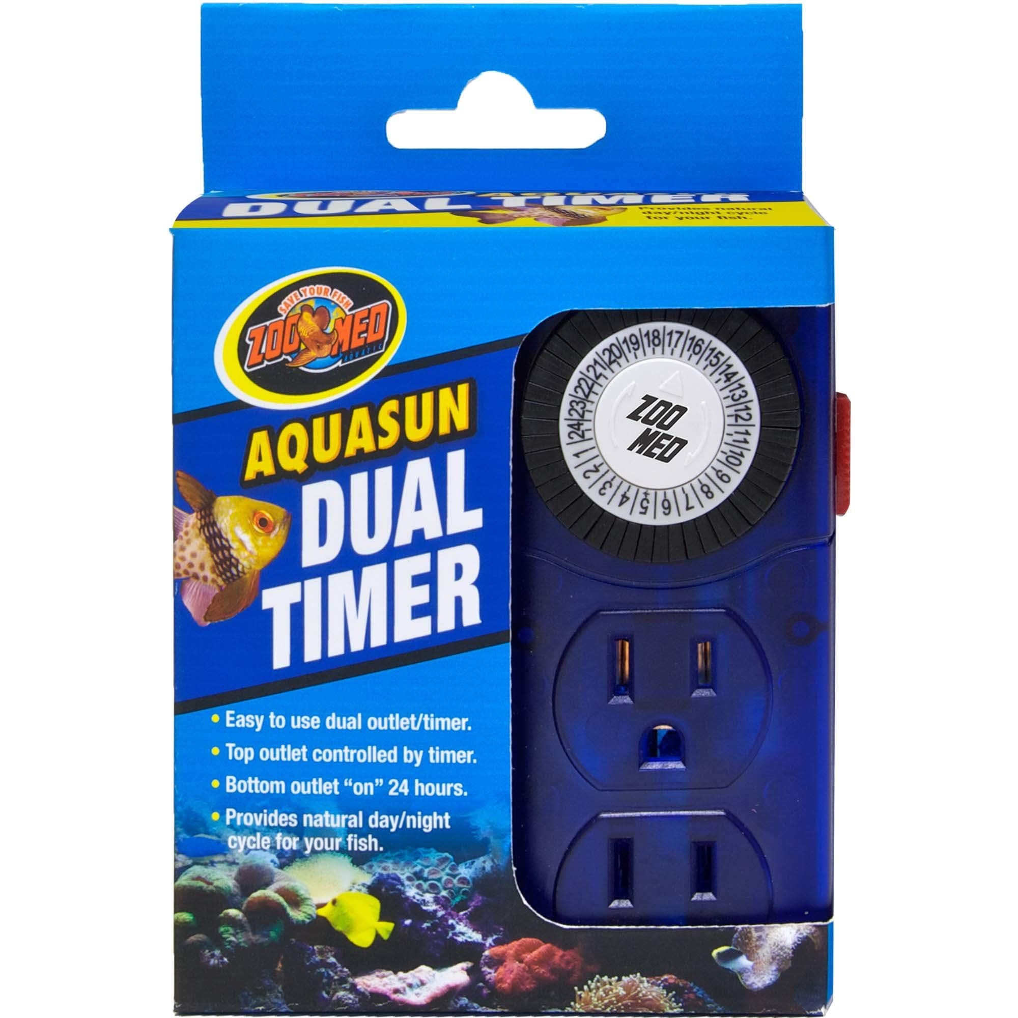 Zoo Med AquaSun Dual Aquarium Timer - Automatic Light & Pump Controller for Fish Tanks - Perfect for Freshwater & Saltwater Aquariums, Terrariums & Hydroponics Systems