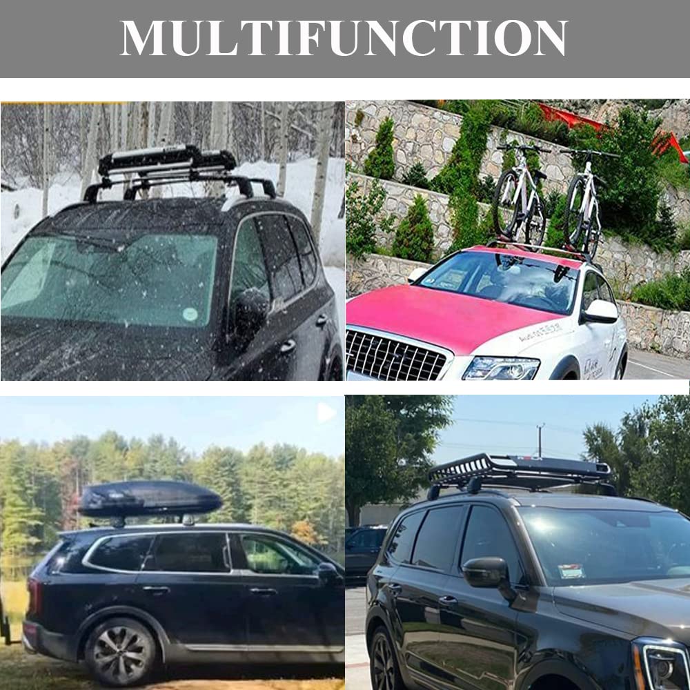 Lockable Roof Rack Cross Bars for Porsche Macan 2014-2024 - Heavy Duty Luggage Carrier Cargo Bars for SUVs | Perfect for Road Trips, Camping Gear & Outdoor Adventures