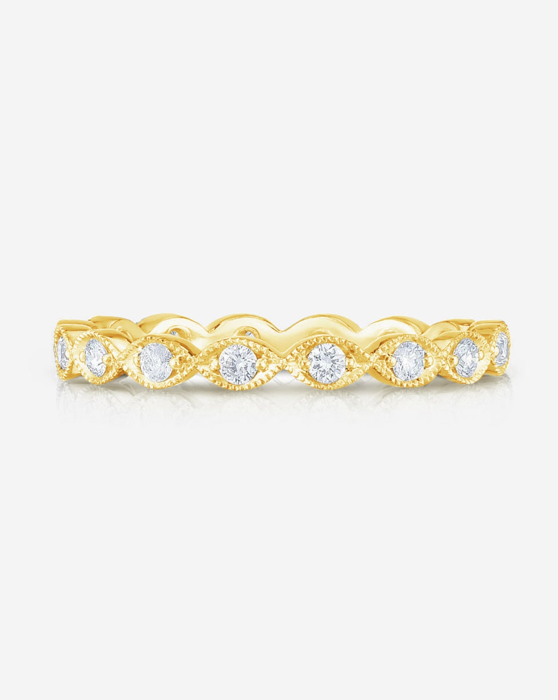 Elegant Autumn Eternity Band Ring - 14K Gold or Sterling Silver Stackable Wedding Band for Women - Perfect for Fall Weddings, Anniversaries & Everyday Layering Jewelry