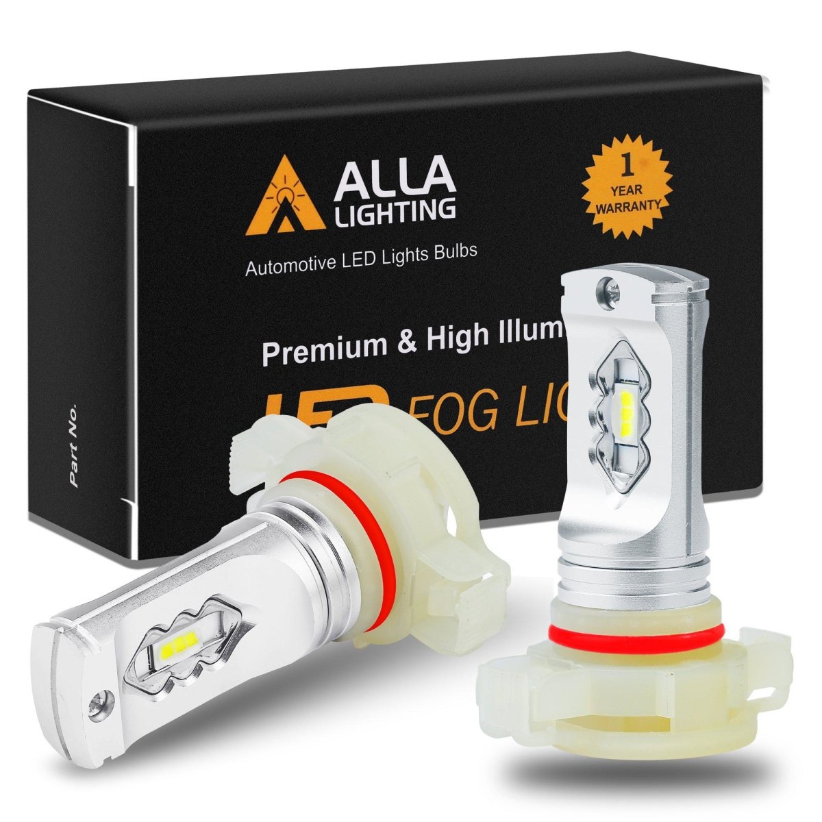 5202 PS24W LED Fog Light Bulbs - 6000K White, 3000K Yellow, Red, 8000K Blue - High Brightness Waterproof Replacement for Cars, Trucks, SUVs - Perfect for Night Driving, Off-Roading, and Bad Weather Conditions