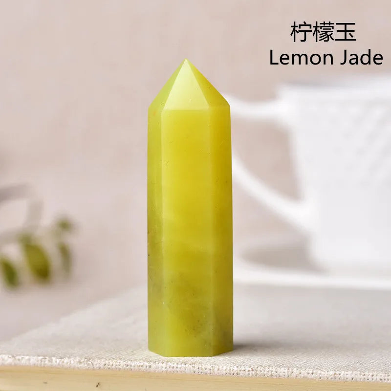 Natural Green Moss Agate Crystal Point - 60-70mm Transparent Quartz Stone for Home Decor, Feng Shui, Jewelry Making & Healing Meditation (1PC)