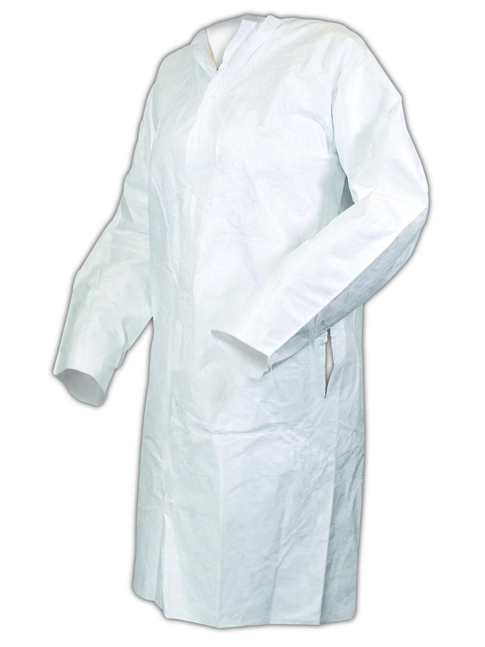 **DuPont C111XXXXXL Disposable Lab Coats | White Tyvek Coveralls with Snap Closure & Serged Seams - 5XL (Pack of 30) | Ideal for Laboratories, Cleanrooms & Medical Use**