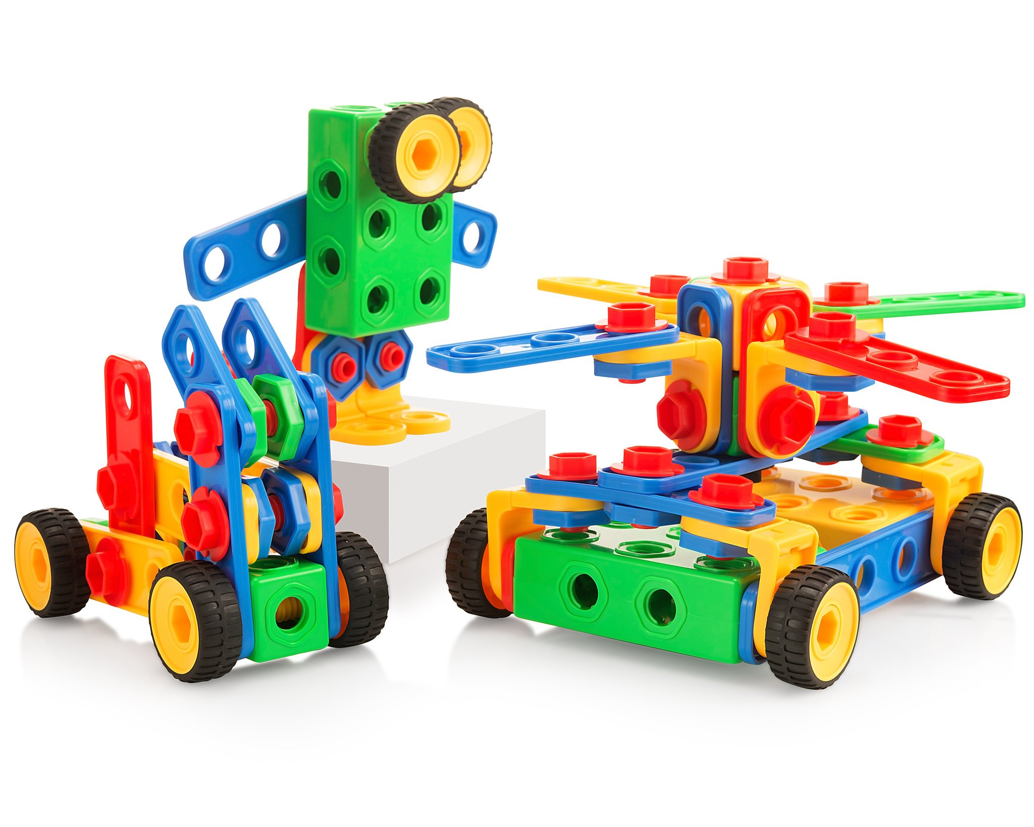 Play22 100-Piece STEM Building Blocks for Kids Ages 3-10 | Educational Construction Toy Set with Storage Box | Creative Learning Toys for Boys & Girls | Perfect for Classroom, Birthday Gifts & Indoor Playtime
