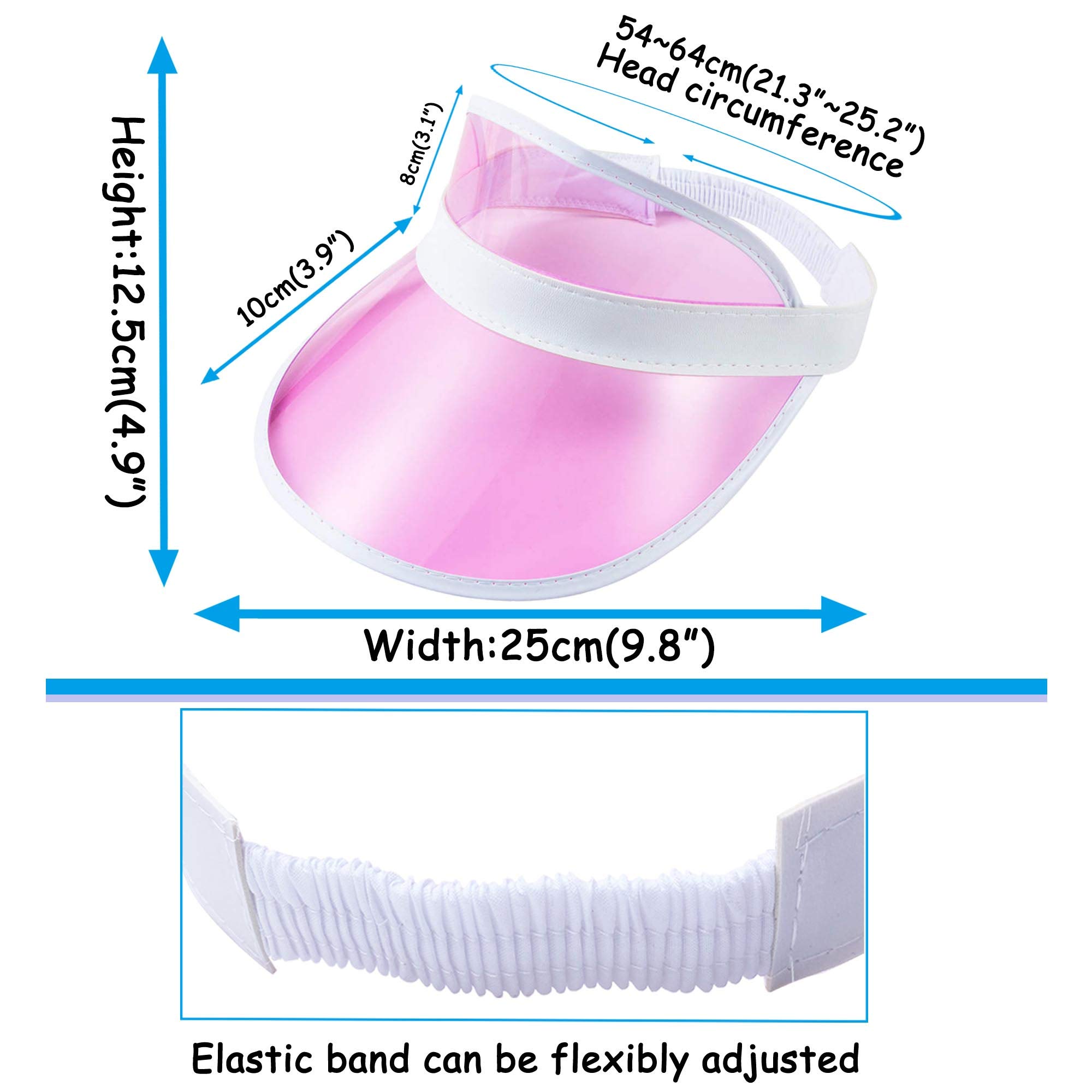 12 Pack Women's UV Protection Sun Visor Hats - Breathable Clear Brim Golf & Beach Hat for Outdoor Sports, Gardening, Hiking, and Summer Parties