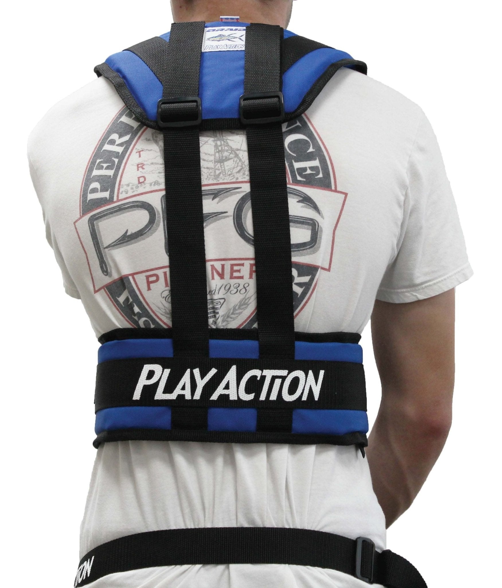PlayAction Sports Shoulder Harness - Adjustable & Padded for Football, Lacrosse & Rugby - Perfect for Training, Games & Injury Prevention