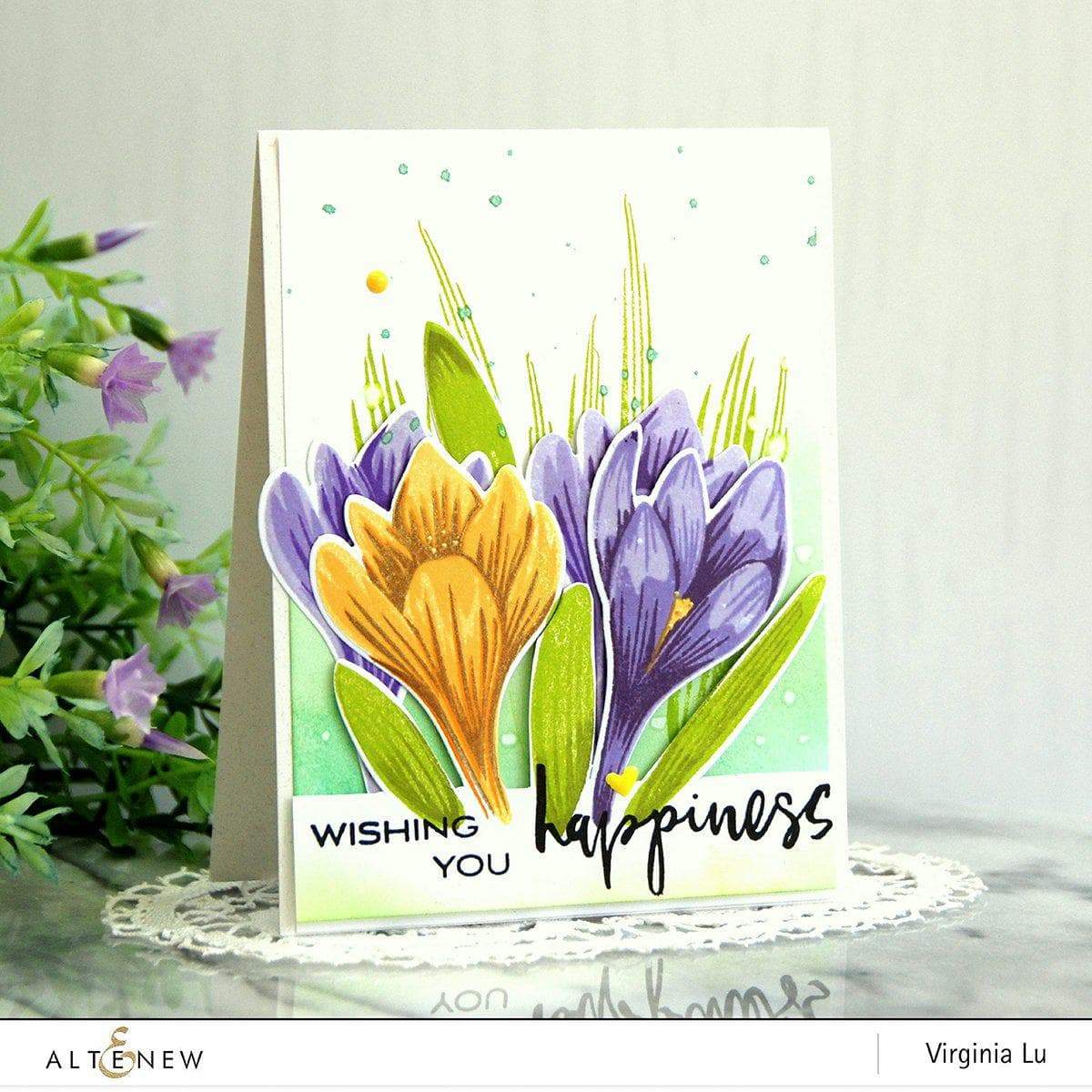 Build A Flower: Crocus Layering Stamp & Die Set for Card Making, Scrapbooking & DIY Paper Crafts - Floral Stamps for Handmade Greeting Cards & Home Decor