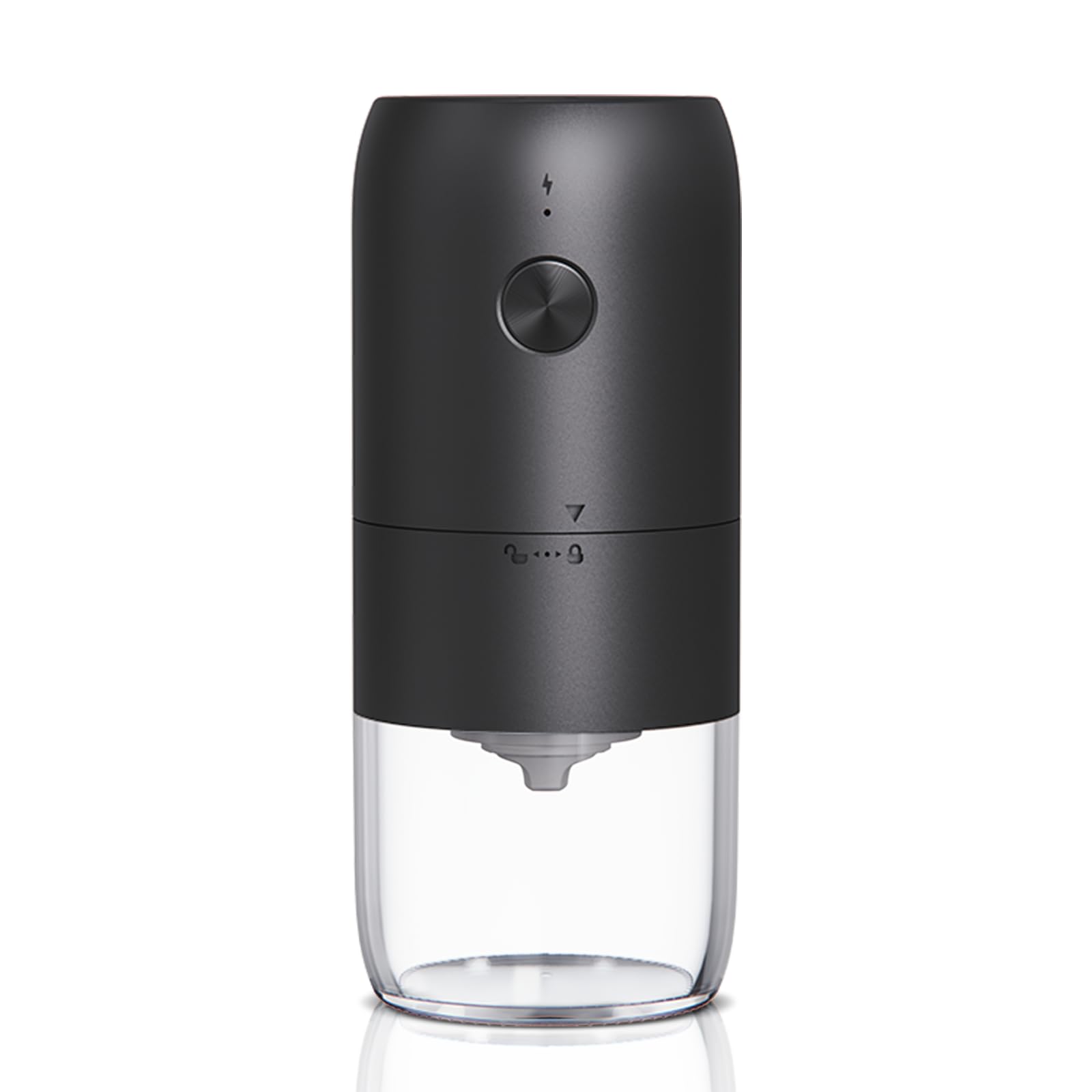 Premium Electric Coffee Grinder with Ceramic Burr - Adjustable Coarseness, Portable & Rechargeable Mini Espresso Bean Grinder for Home, Office & Travel - Perfect for French Press, Drip Coffee & Cold Brew (Black)