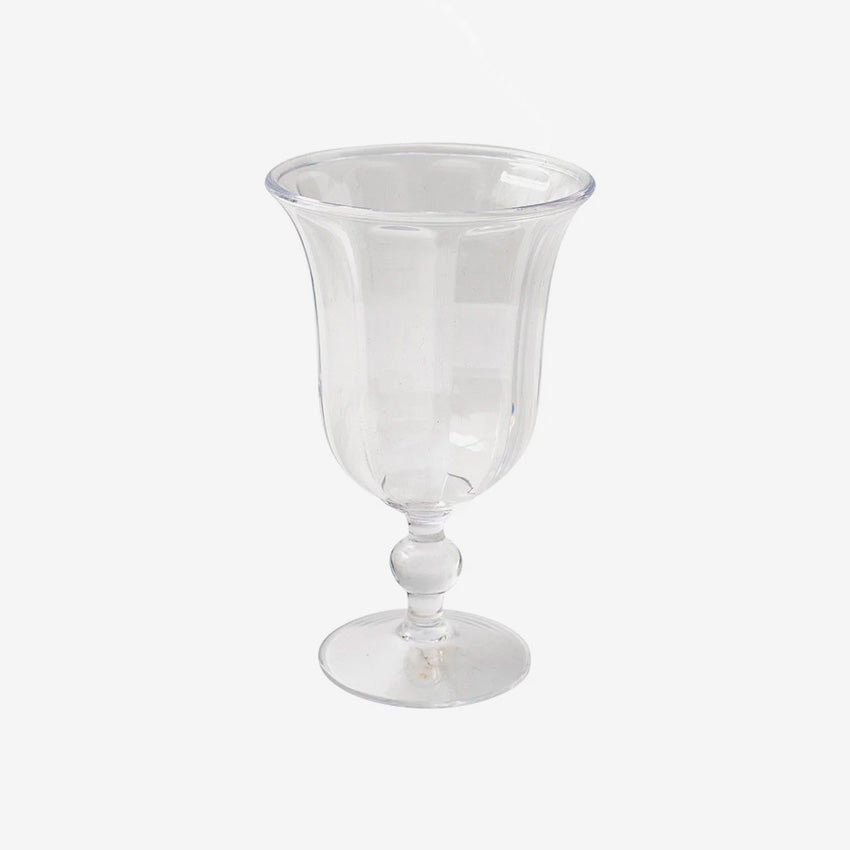Caspari Acrylic Flared Water Glass Set - Shatterproof & Elegant Drinkware for Parties, Weddings, and Home Decor