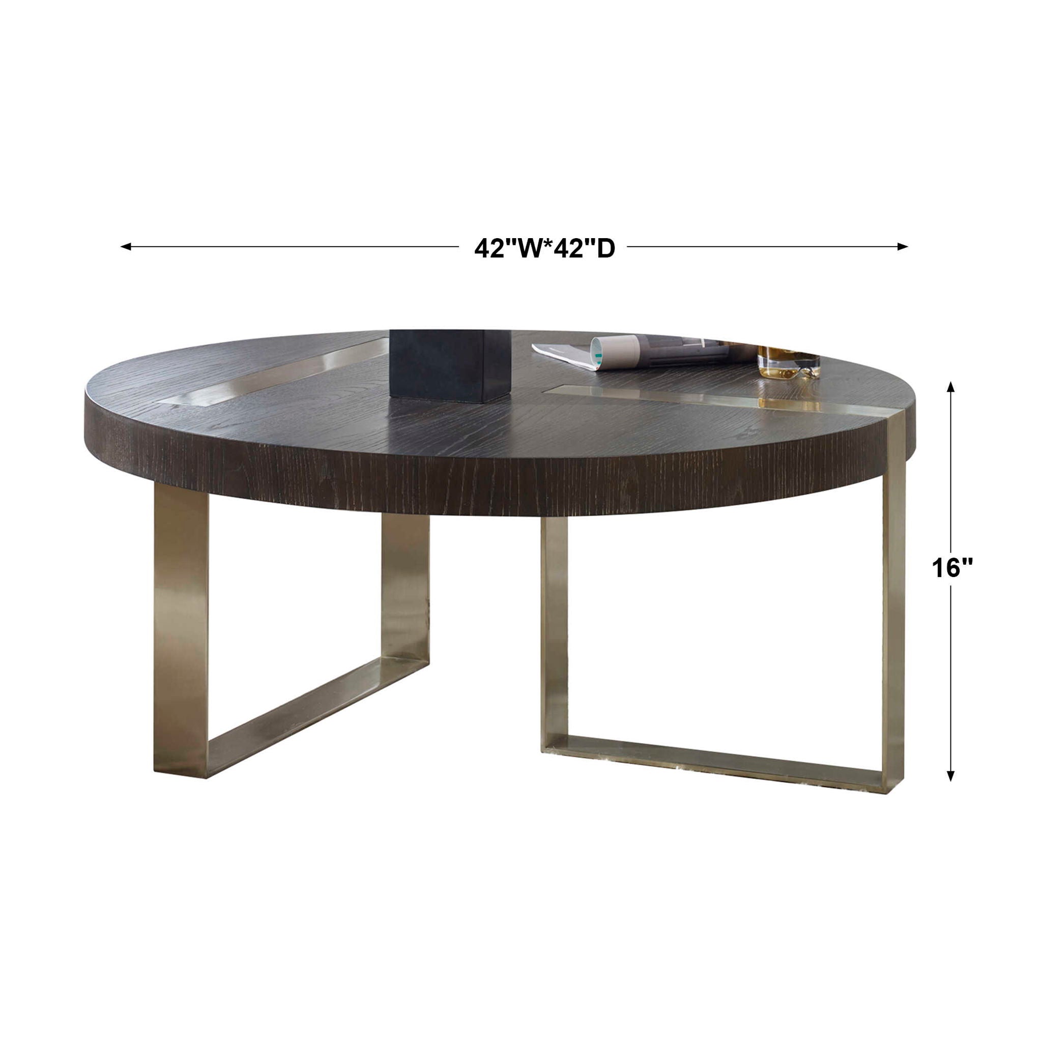 Modern Round Coffee Table for Living Room - Black Wooden Center Table - Perfect for Small Spaces, Apartments & Cozy Home Decor