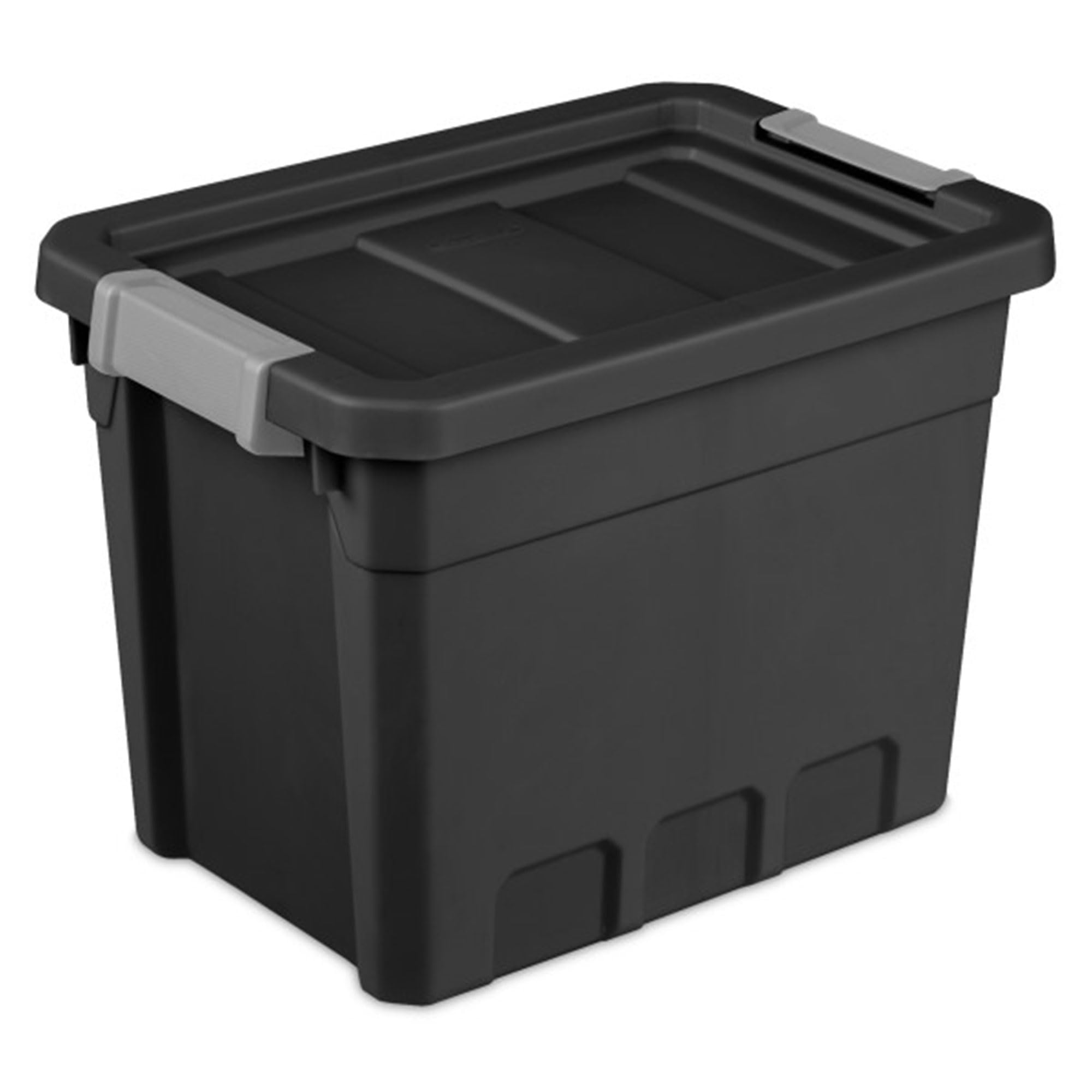 Sterilite 24-Pack 7.5 Gallon Black Plastic Storage Bins with Lids - Stackable Organizing Containers for Home, Office, Garage & Closet Storage Solutions