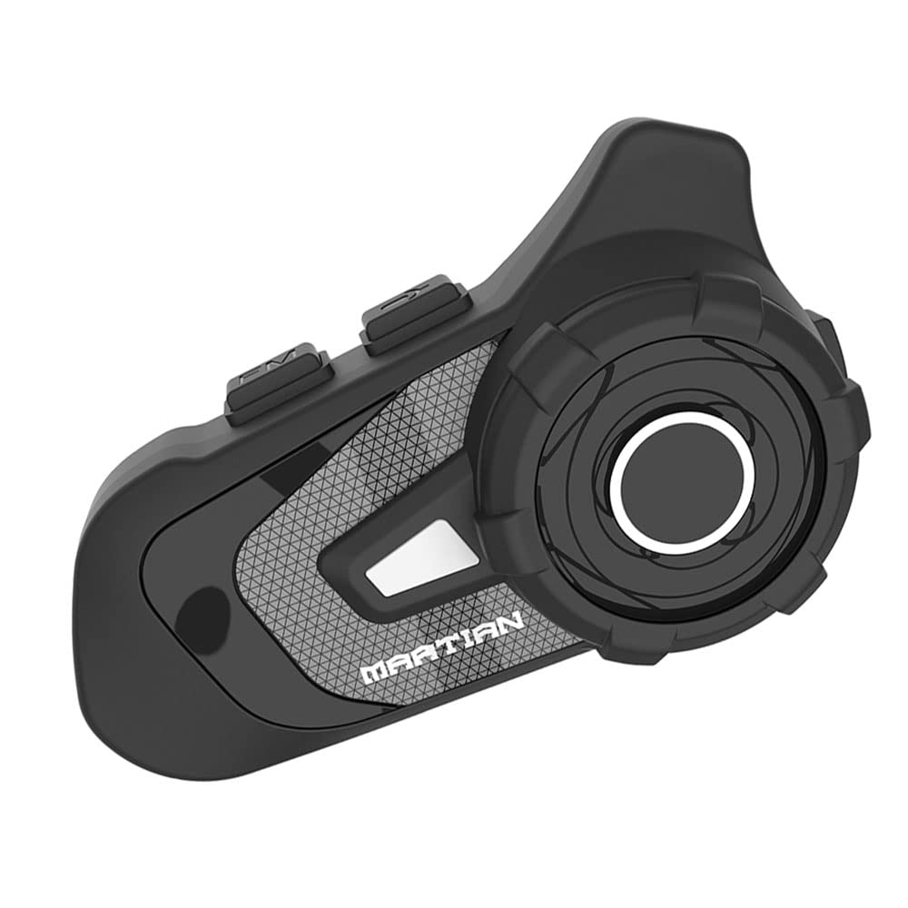 Martian Motorcycle Helmet Bluetooth 5.1 Headset - Wireless IP67 Waterproof Intercom System for Motorcycling, Biking & Skiing - 1000M Range, 2-in-1 Microphone, 2 Riders Communication - Perfect for Adventure Rides, Commuting & Outdoor Sports (Blue T-S2 Model)