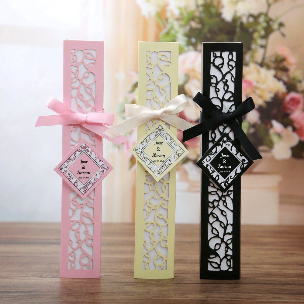 50pcs Black Silk Bamboo Handheld Folding Fans - Elegant Wedding Favors, Bridal Shower Gifts with Laser-Cut Gift Box - Perfect for Asian Weddings, Tea Ceremonies, Cultural Events & Summer Cooling Accessories
