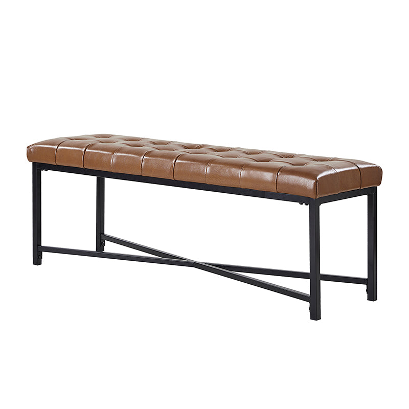 Arnold Versatile Elegance: Genuine Leather Bench with Button Tufted Design - Perfect for Living Room, Bedroom & Entryway Decor