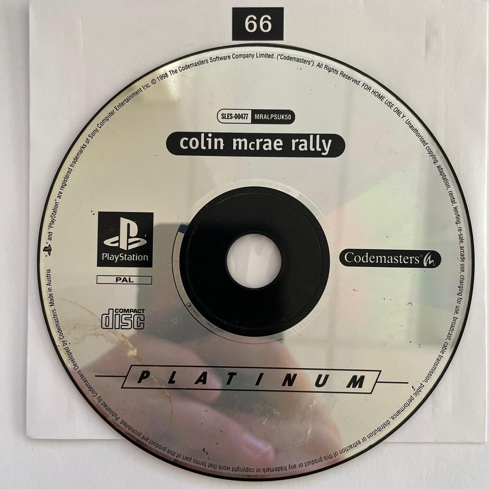 Colin McRae Rally PS1 Game - Original Playstation 1 Disc Only - Classic Racing Game for Retro Gaming Enthusiasts & Collectors