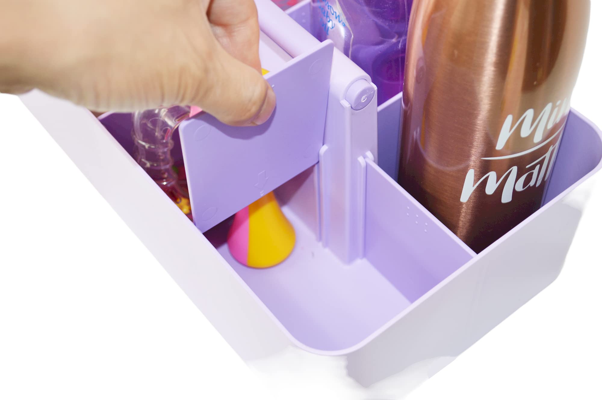 Large Portable Caddy with DIY Dividers - 8 Compartment Storage Organizer Basket for School, Office & Home Supplies - Made in USA (10 Pack, Lavender) - Perfect for Classroom Organization, Craft Storage & Business Supplies Management