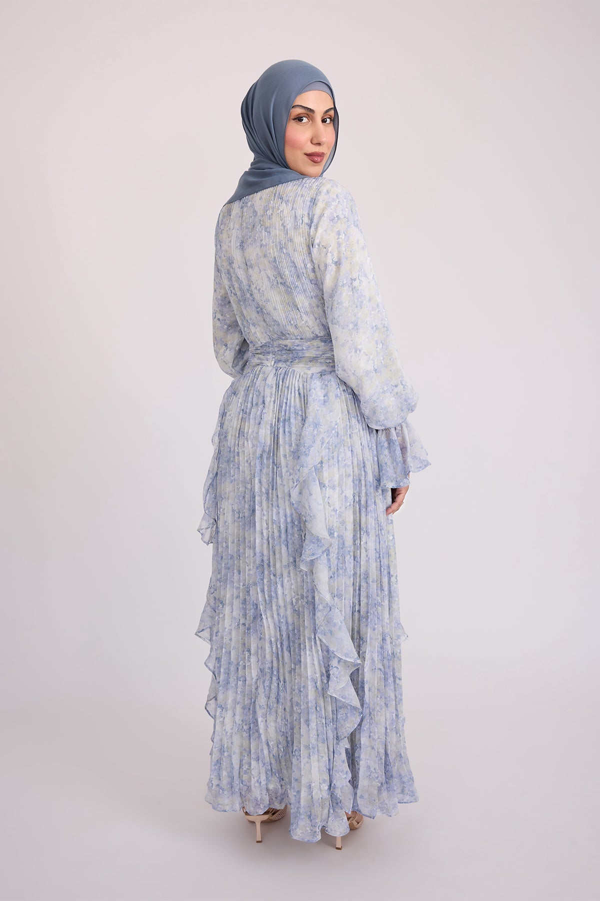 Lavinia Vintage Pleated Ruffled Dress for Women - Elegant Retro Style for Parties, Weddings & Special Occasions