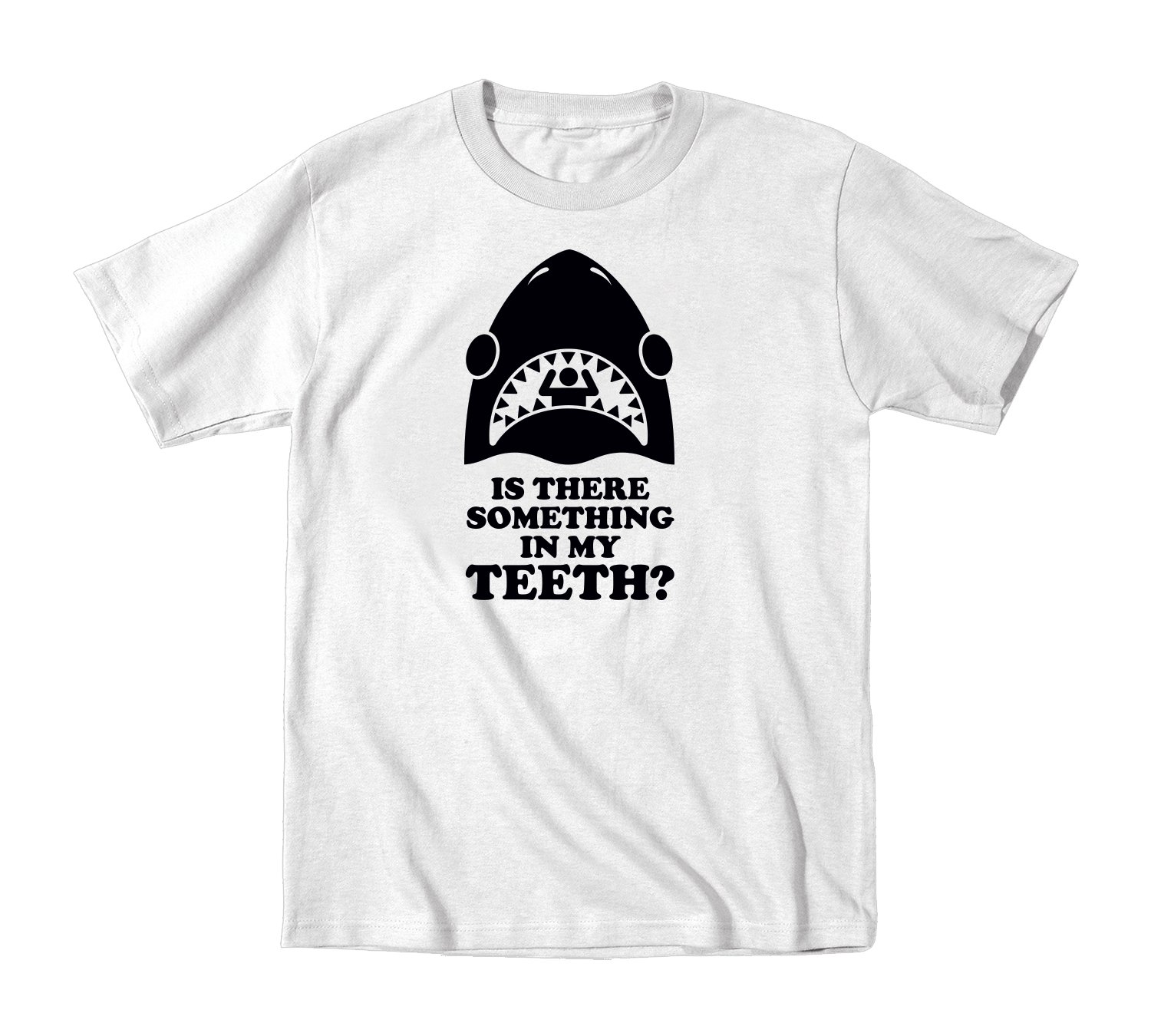 Funny Toddler T-Shirt 'Is There Something in My Teeth?' - 4T White Short Sleeve Tee for Kids - Perfect for Playdates & Family Photos