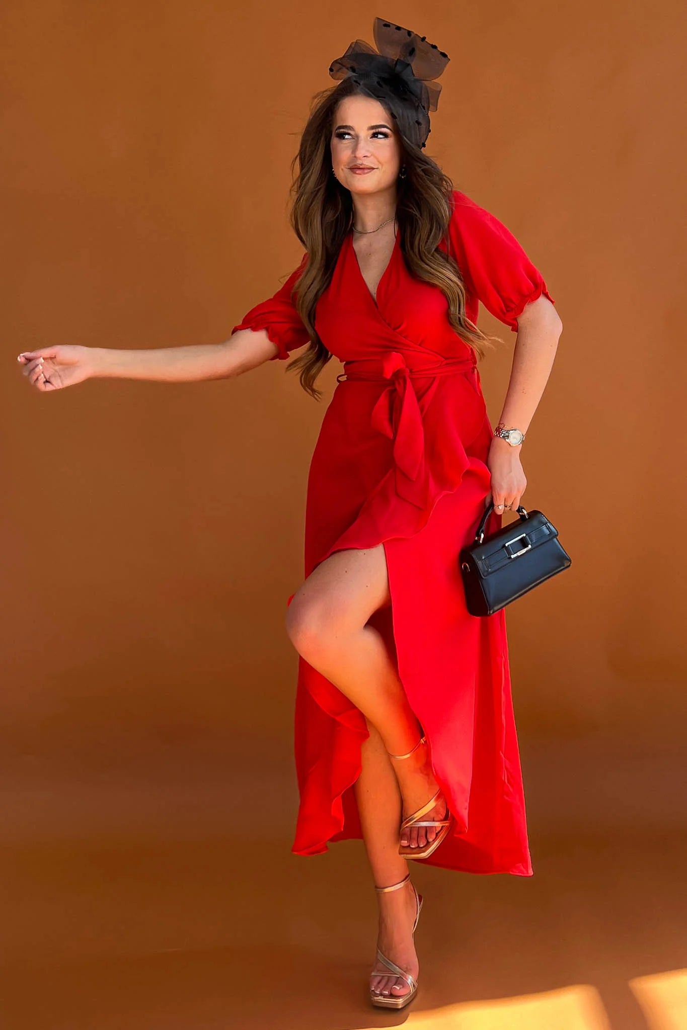 LEONA Women's Red Dress - Elegant & Comfortable Casual Wear for Parties, Dates & Everyday Outfits