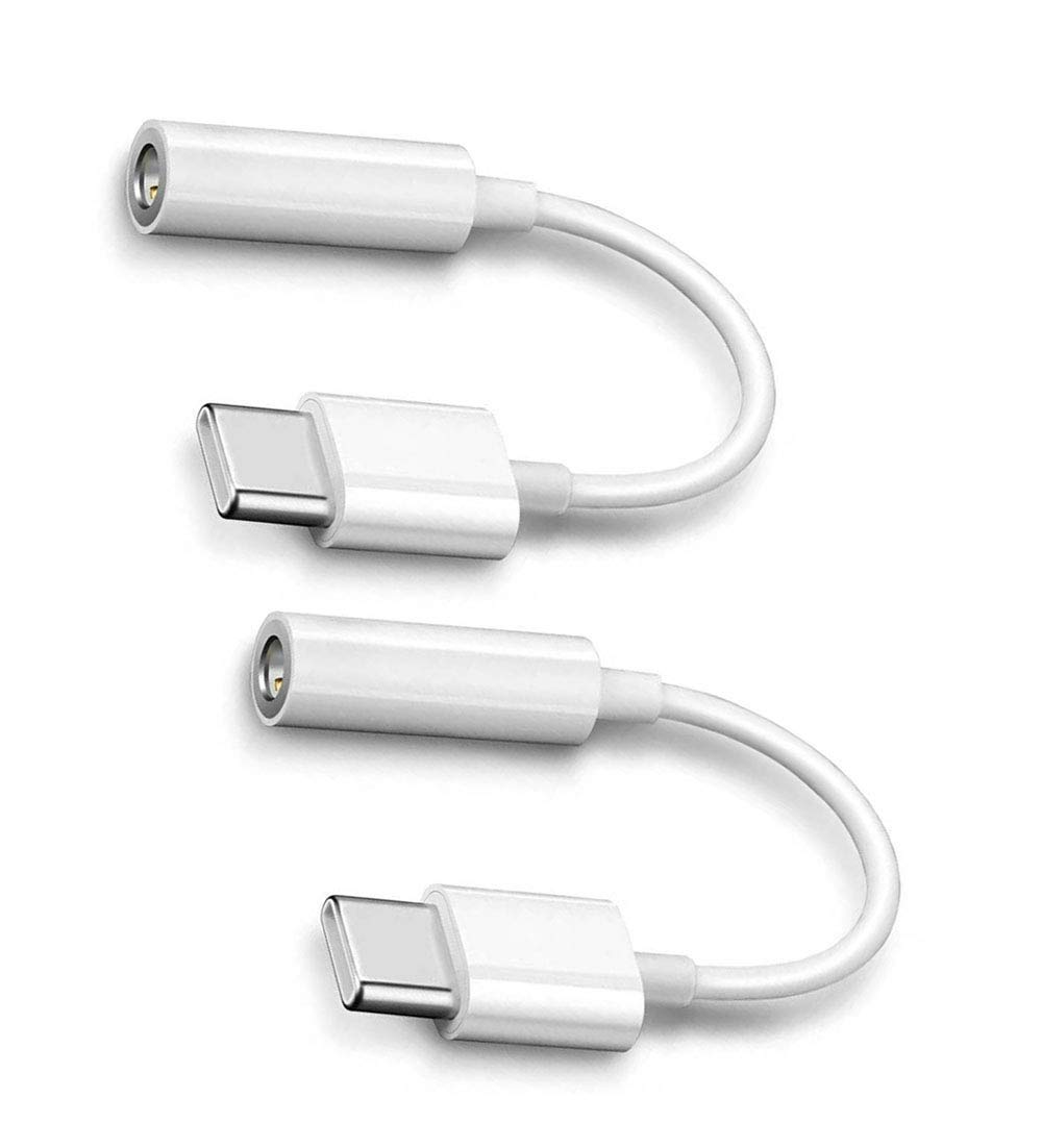 USB-C to 3.5mm Headphone Jack Adapter 2 Pack - Type C Male to 3.5mm Female Audio Converter - Compatible with Samsung Galaxy S20/S21/Note 10, Google Pixel 3/5/XL, iPad Pro/Air - Perfect for Music, Gaming & Hands-Free Calling