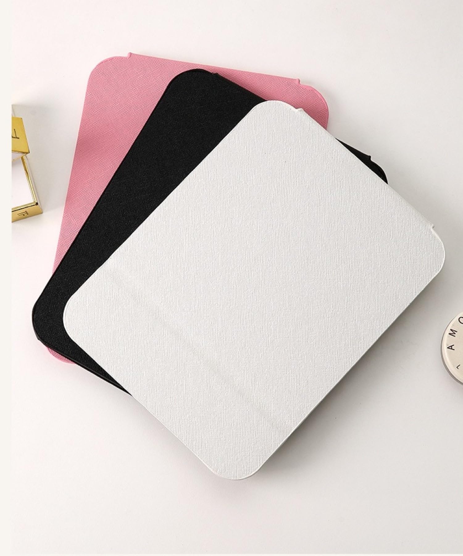 ONICORN Portable Folding Makeup Mirror with Stand - Adjustable Angle HD Vanity Mirror, Travel Size PU Leather Case, Round Edge Safety Glass - Perfect for Home, Travel & Salon Use (Pink, 1 Pack)