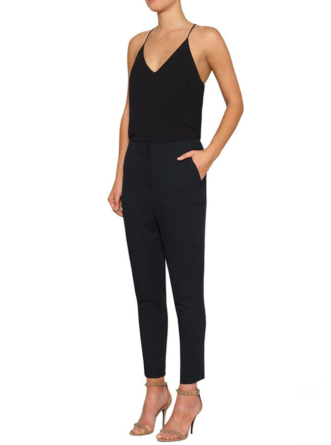 Stylish Black Day to Night Crop Tapered Pants - Versatile Women's Work to Weekend Trousers for Office, Casual & Evening Wear