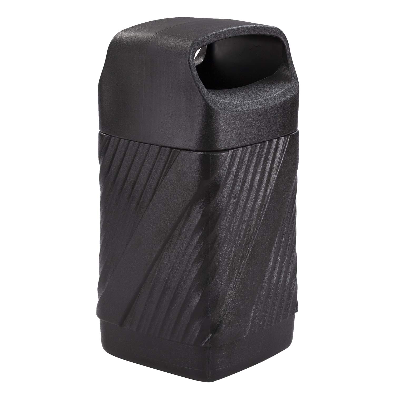 Safco 32-Gallon Twist Trash Can - Heavy Duty Commercial Garbage Bin for Indoor & Outdoor Use - Weather-Resistant Durable Black Trash Container - Perfect for Offices, Restaurants, Schools and Home Use