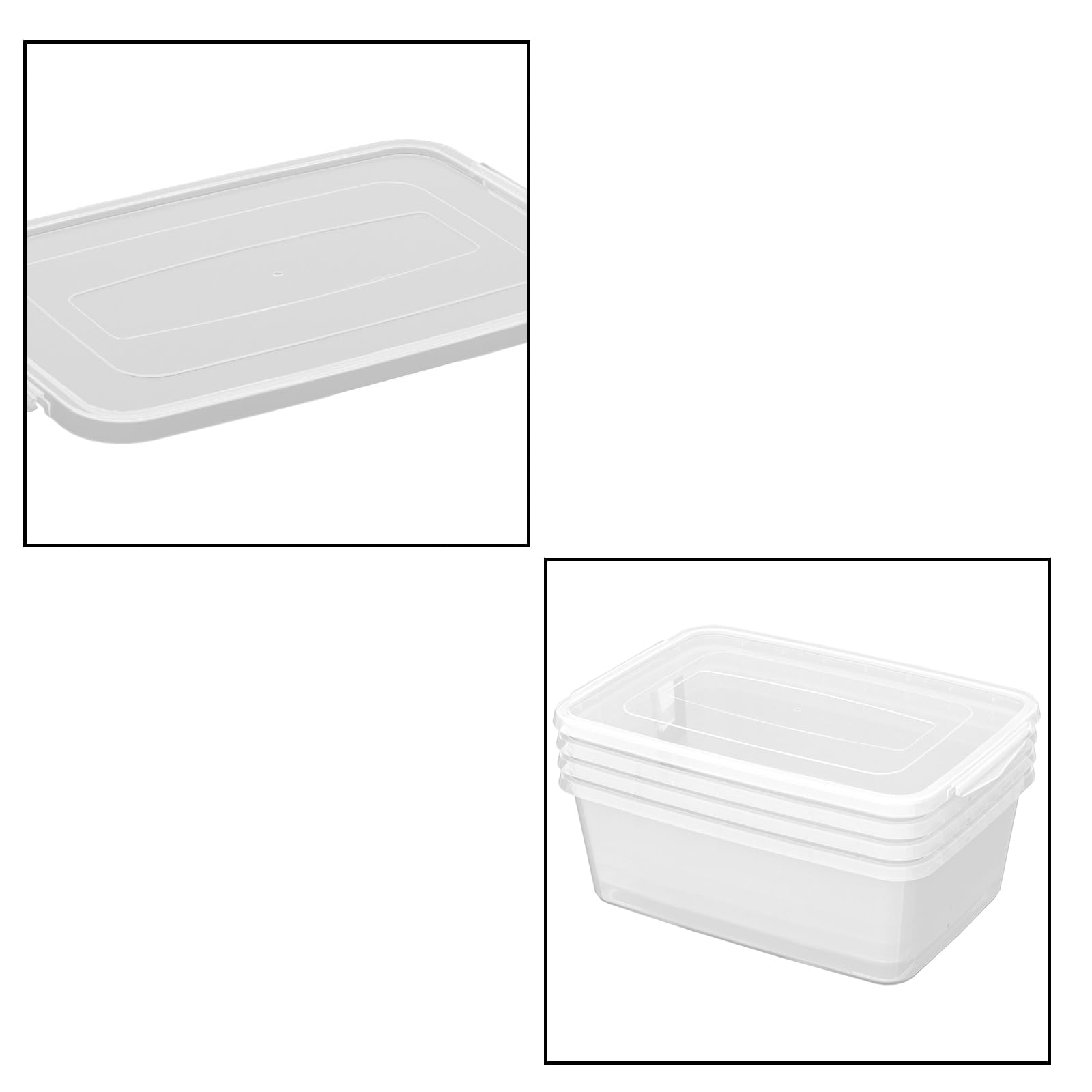 14 L Plastic Clear Storage Box with Latching Lid - 4-Pack Organizer Bins for Home, Office, Kitchen & Bathroom Organization