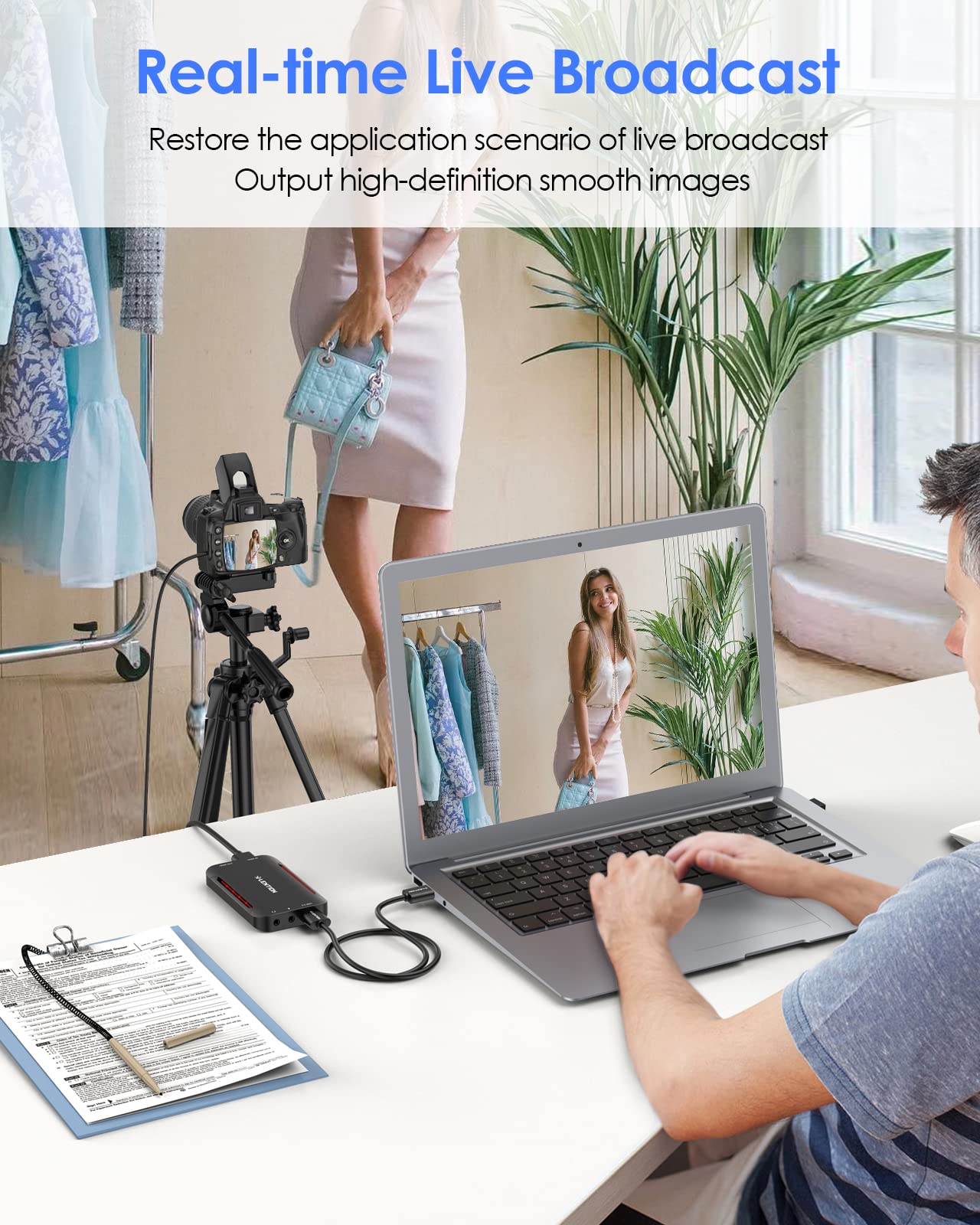 LENTION USB 3.0 HDMI Video Capture Card - 1080p60 HD Video Recorder for Live Streaming & Game Recording, HDMI Passthrough, Compatible with OBS, Xbox, PS4, Nintendo Switch - Perfect for Twitch Streaming, YouTube Gaming & Video Conferencing (V90, Black)