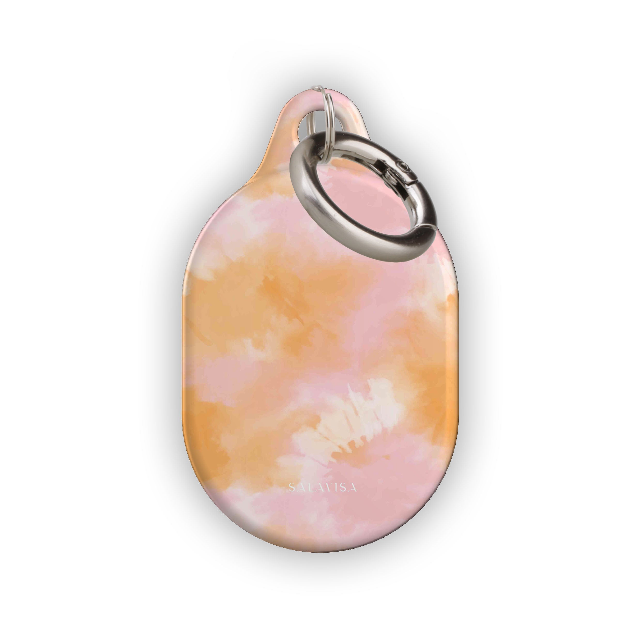 Pink and Orange Tie Dye AirTag Holder Case - Stylish Keychain Accessory for iPhone, Keys, Wallet & Backpack Tracking | Perfect for Travel, Gym & Everyday Use